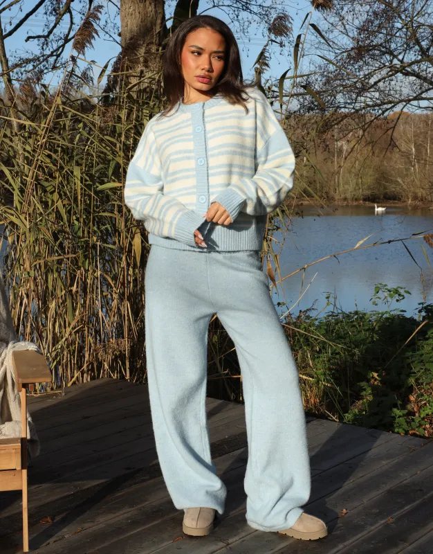 Luci Simmi Studios Knitted Trousers In Blue sold by Simmi London