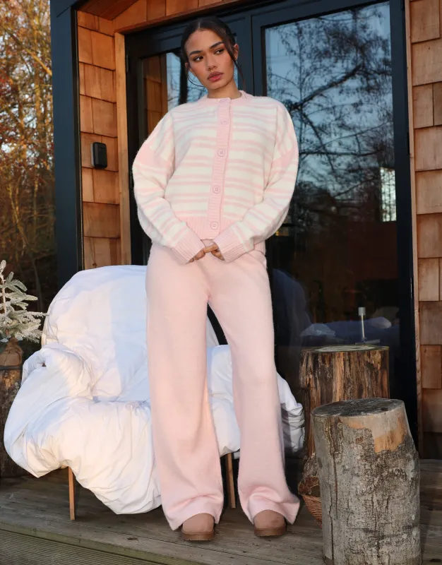 Luci Simmi Studios Knitted Trousers In Pink sold by Simmi London