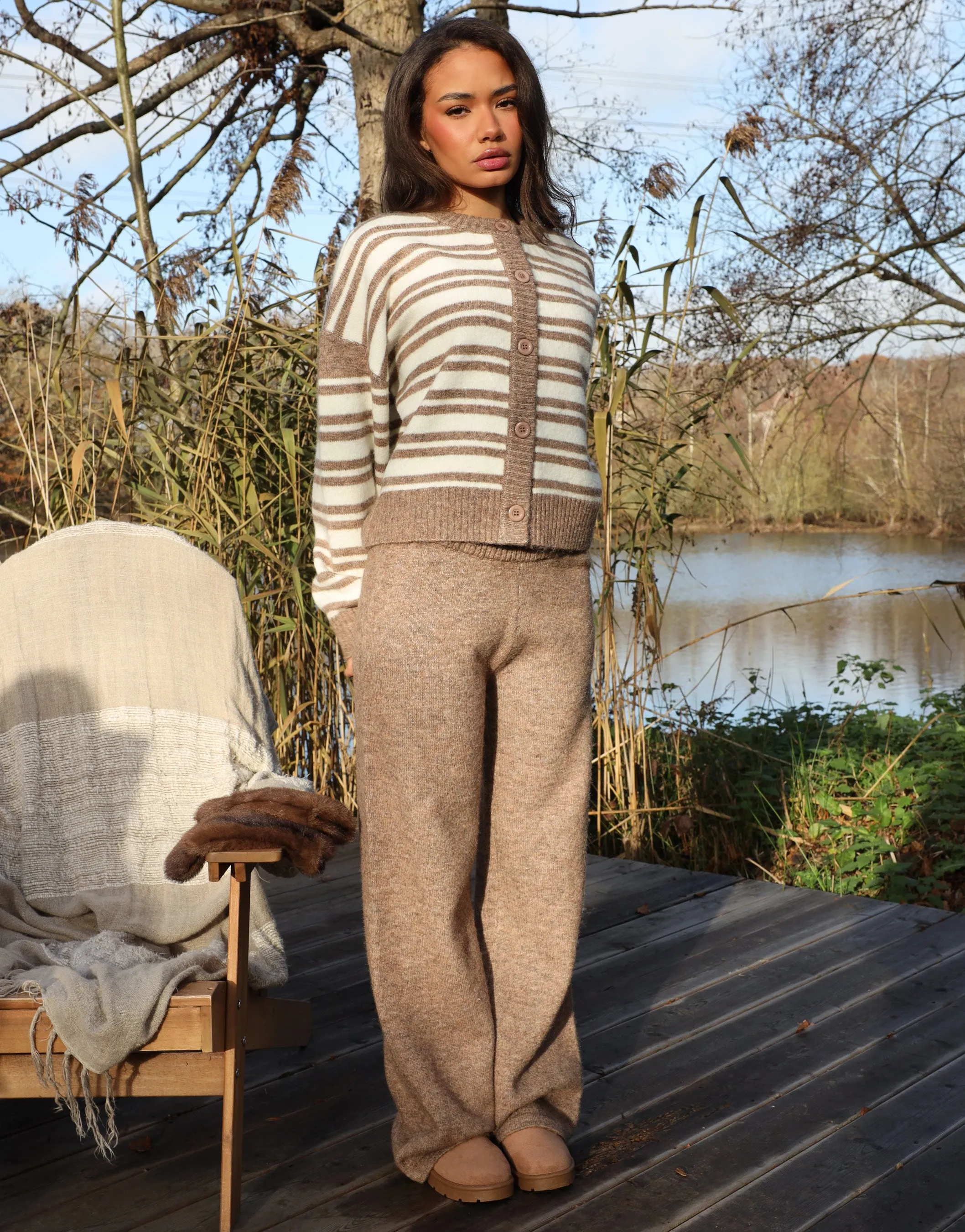 Bonnie Simmi Studios Stripe Cardigan in Brown sold by Simmi London product image thumbnail 3