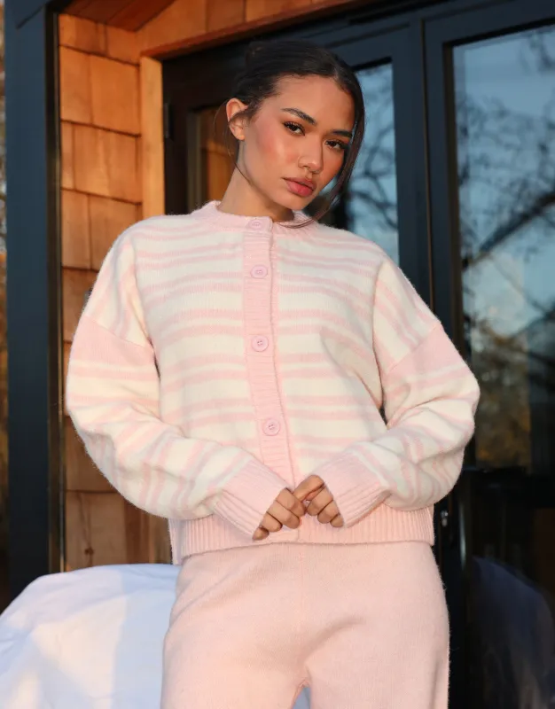 Bonnie Simmi Studios Stripe Cardigan in Pink sold by Simmi London