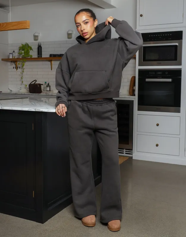 Maddie Simmi Studios Essentials Flared Joggers in Dark Grey made by Simmi London