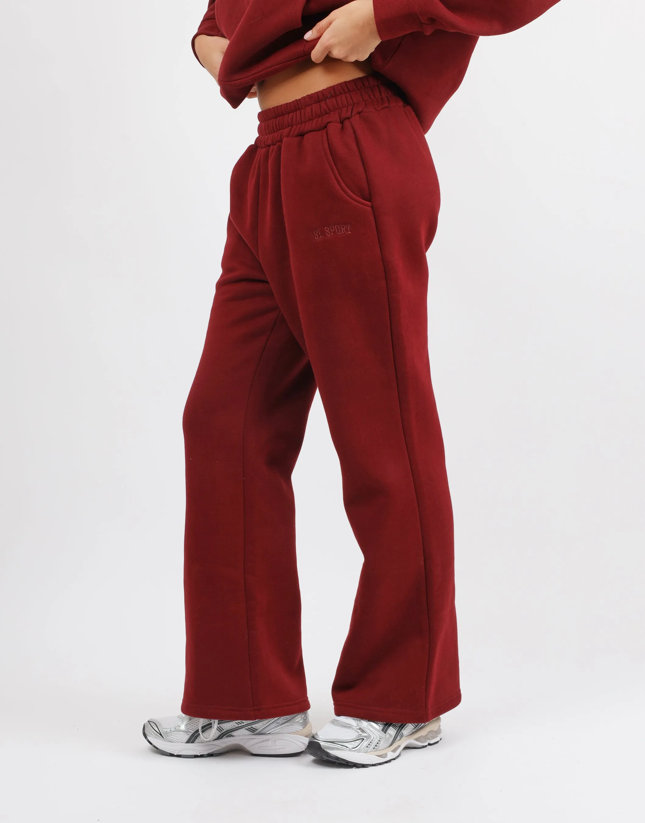 Myla Simmi Studios SL Sport Flared Joggers in Burgundy sold by Simmi London product image thumbnail 4