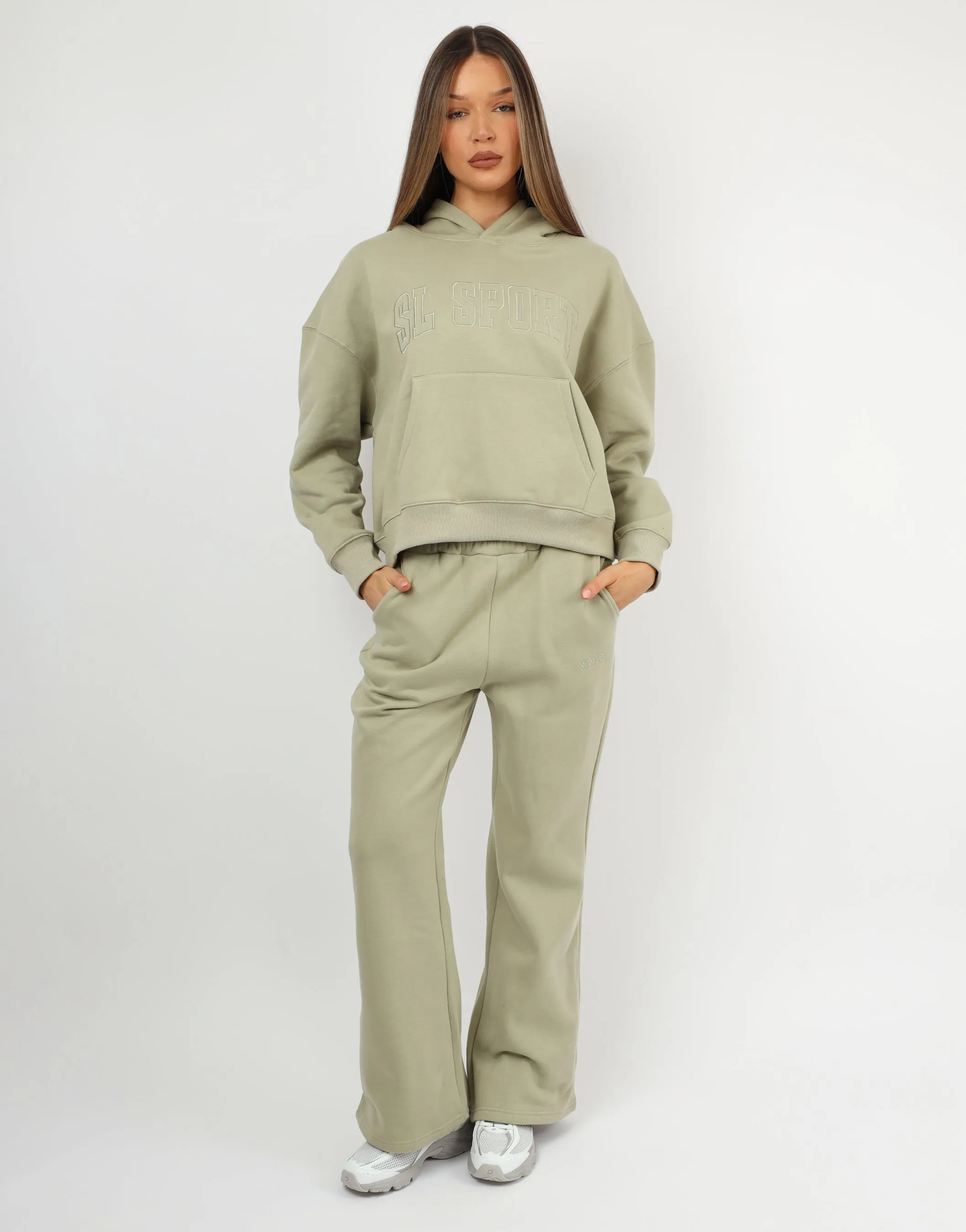 Myla Simmi Studios SL Sport Flared Joggers In Sage sold by Simmi London product image thumbnail 5