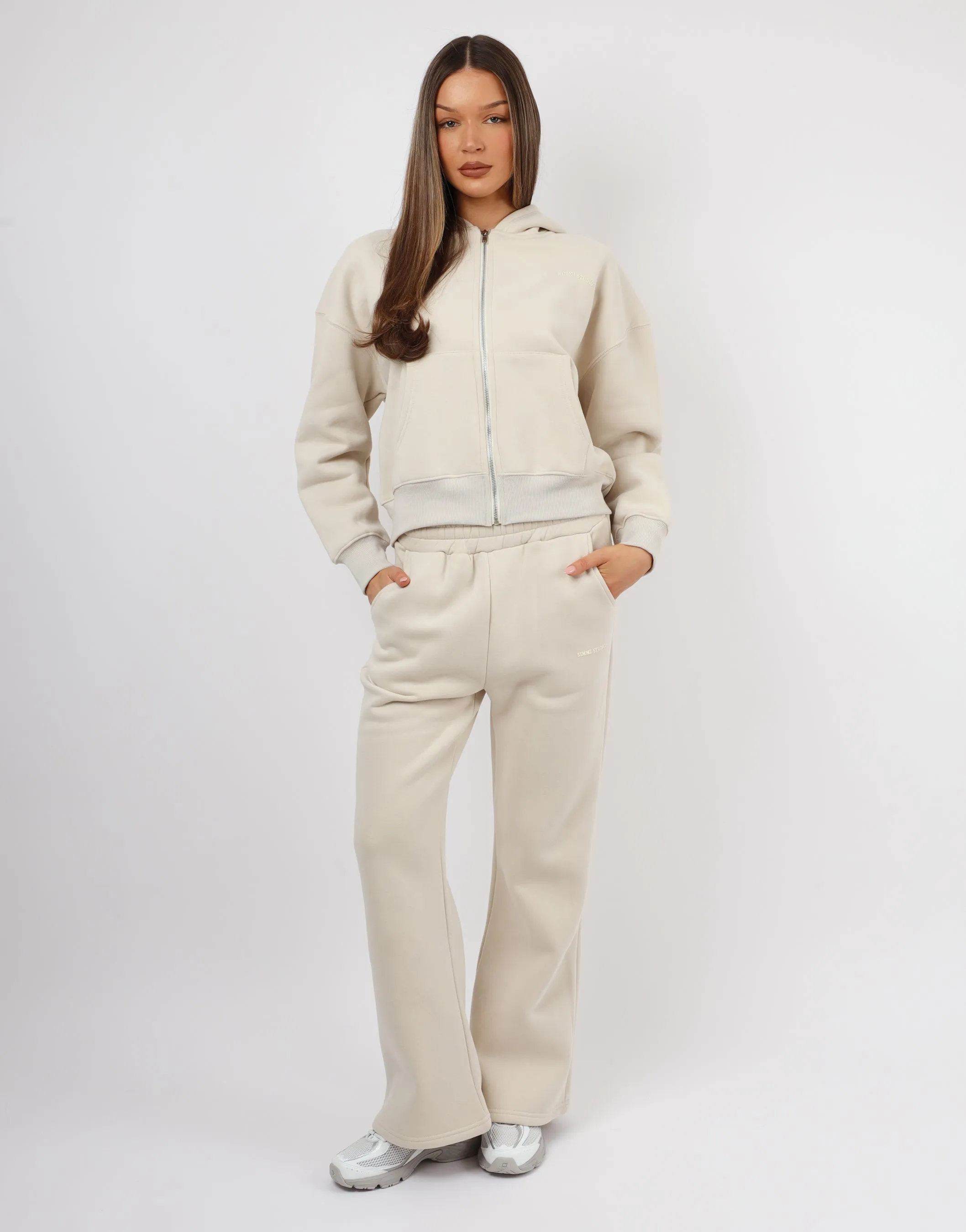 Maui Simmi Studios Essentials Zip Hoodie In Light Beige sold by Simmi London product image thumbnail 3
