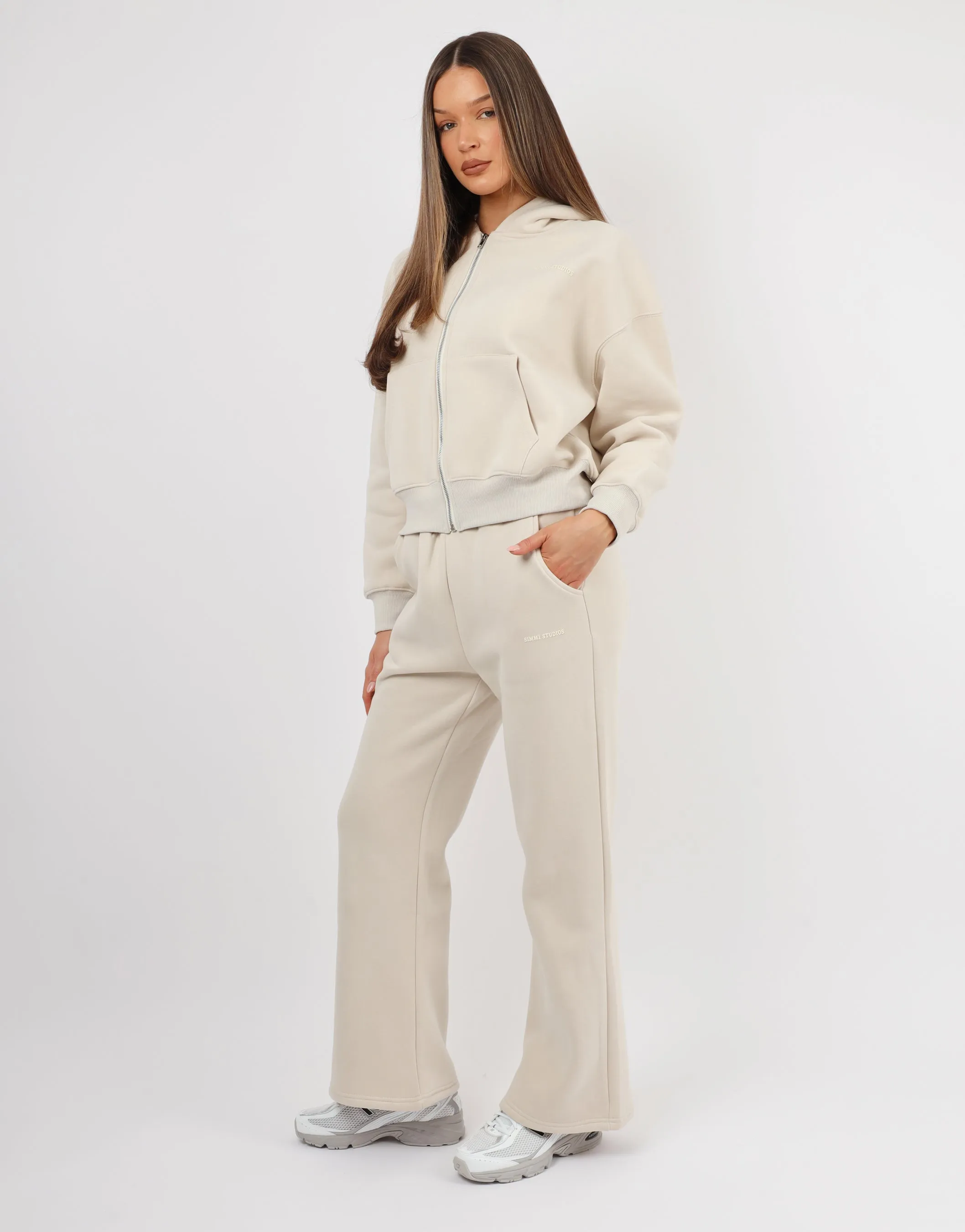 Maui Simmi Studios Essentials Zip Hoodie In Light Beige sold by Simmi London product image thumbnail 4