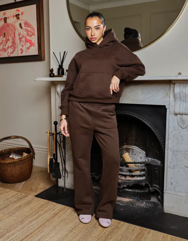 Maddie Simmi Studios Essentials Flared Joggers in Brown made by Simmi London