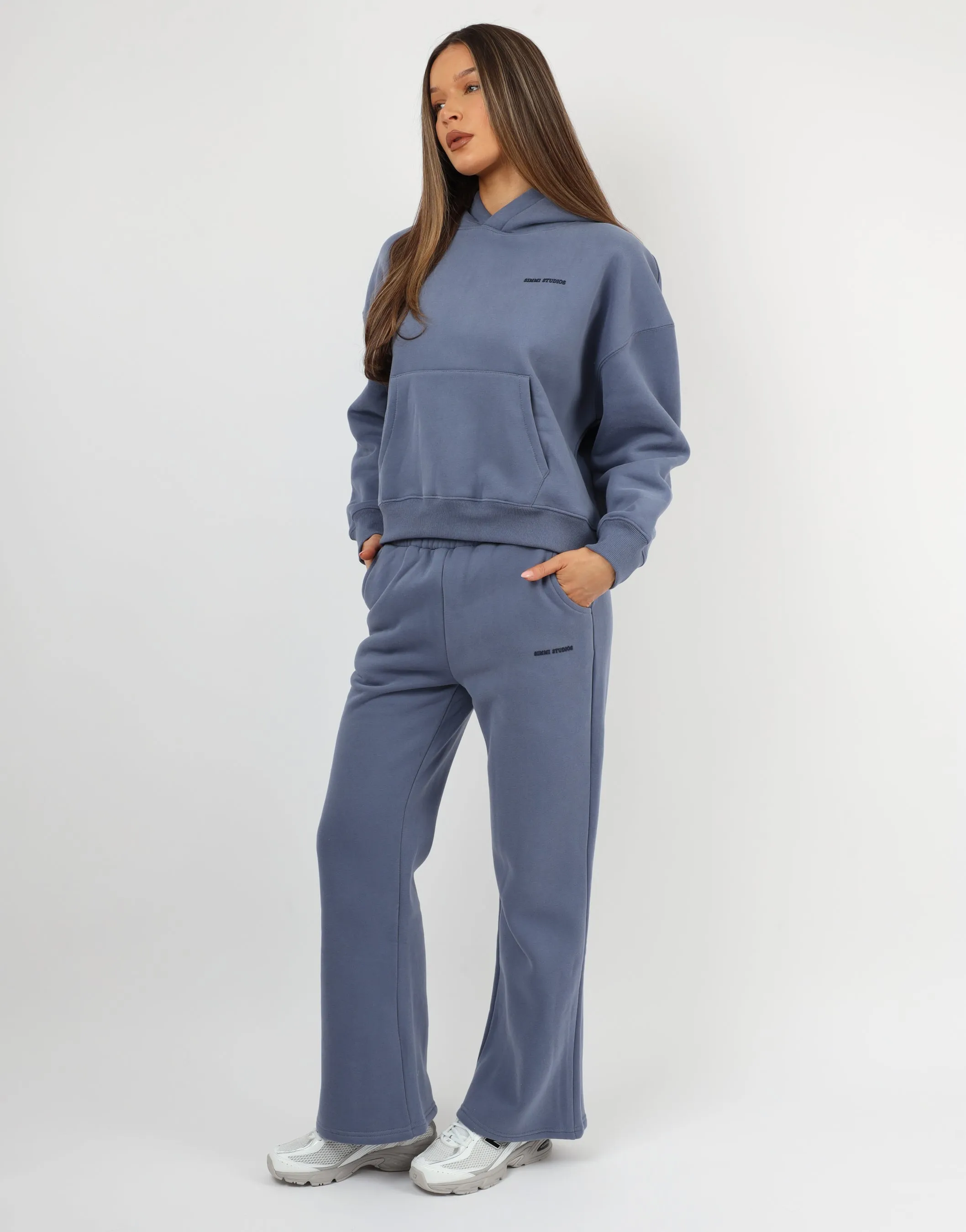 Maddie Simmi Studios Essentials Flared Joggers in Blue sold by Simmi London product image thumbnail 5