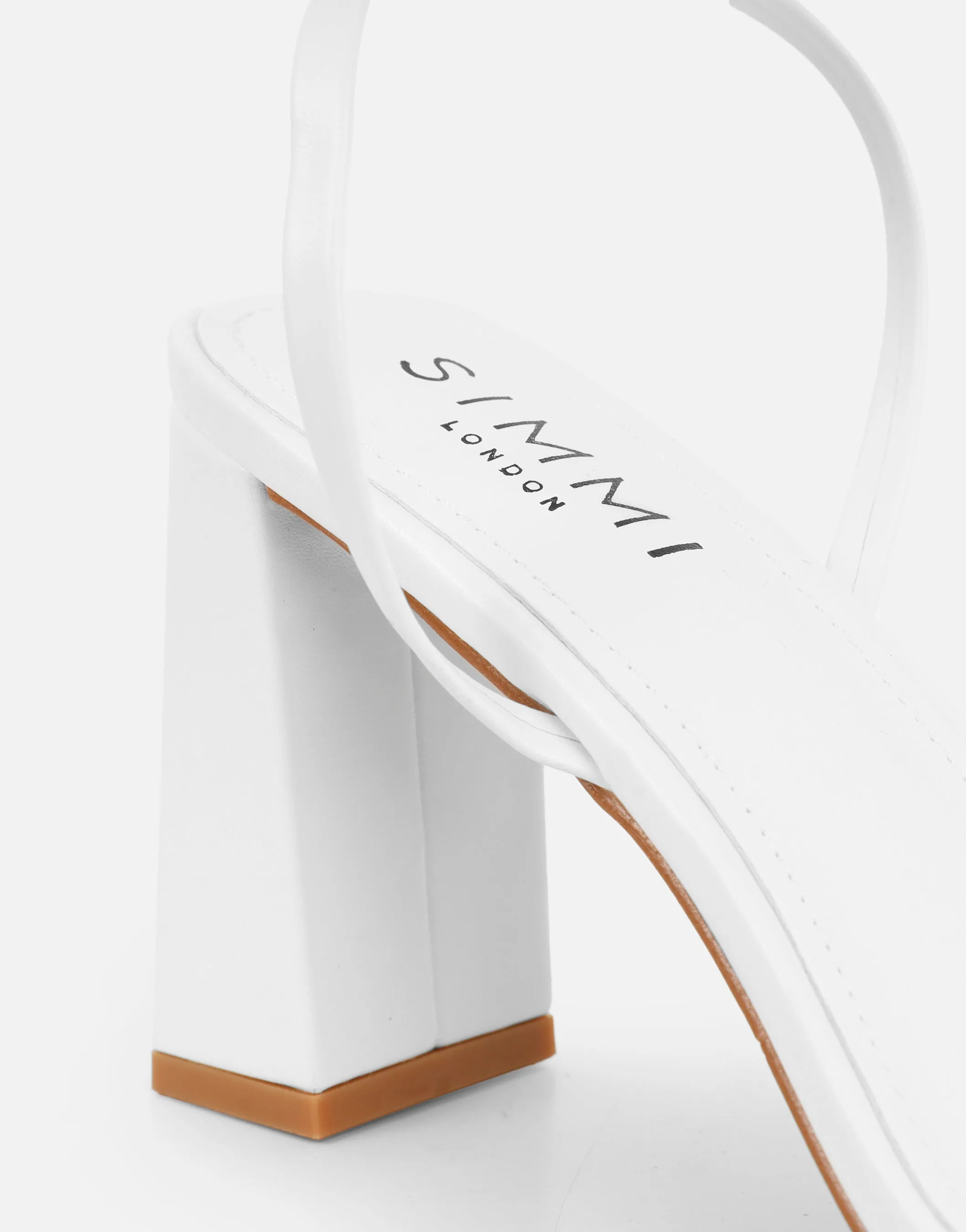 Citra White Strappy Block Heeled Sandals sold by Simmi London product image thumbnail 3