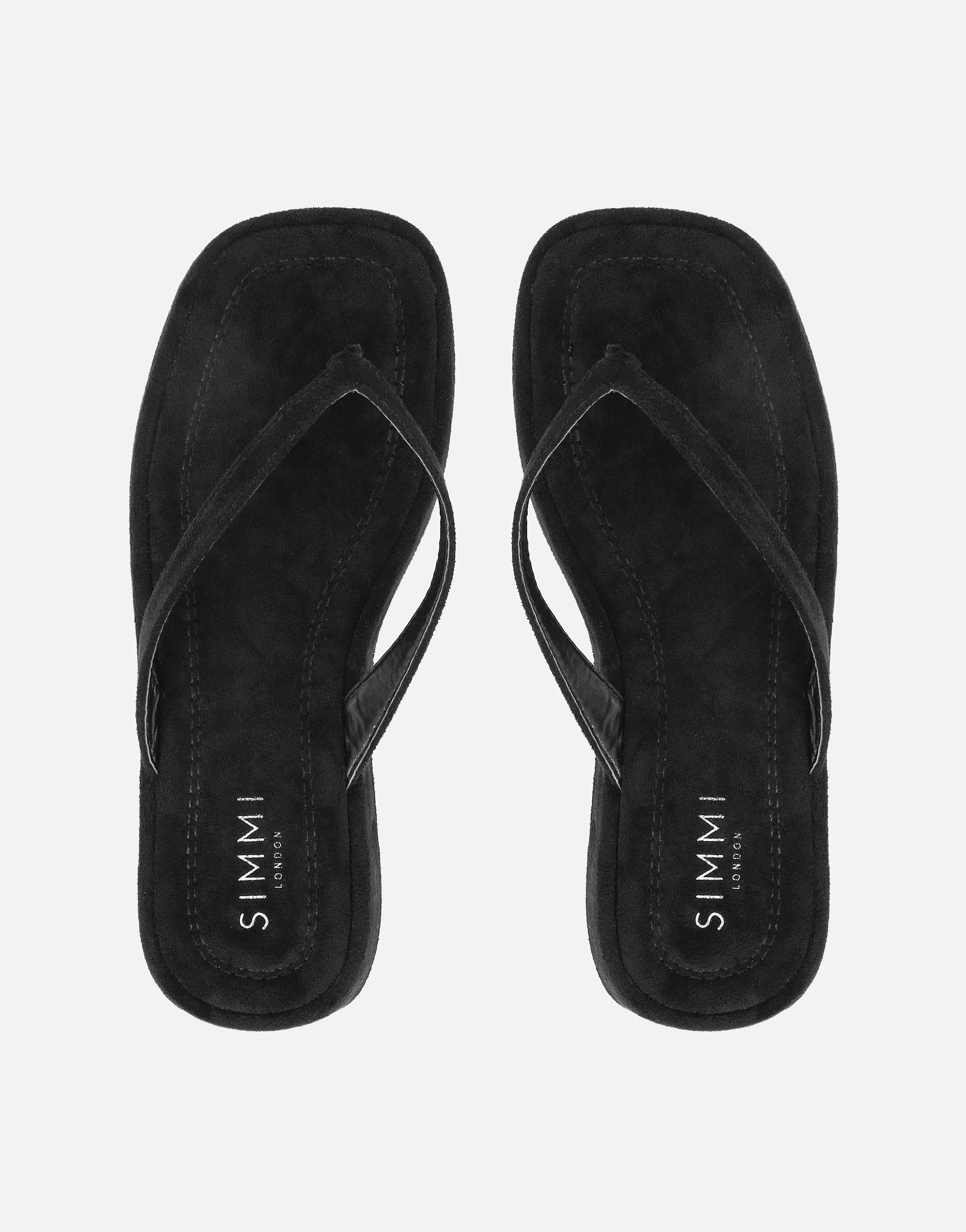 Kimmie Black Suede Flatform Toe Thong Sandals sold by Simmi London product image thumbnail 3