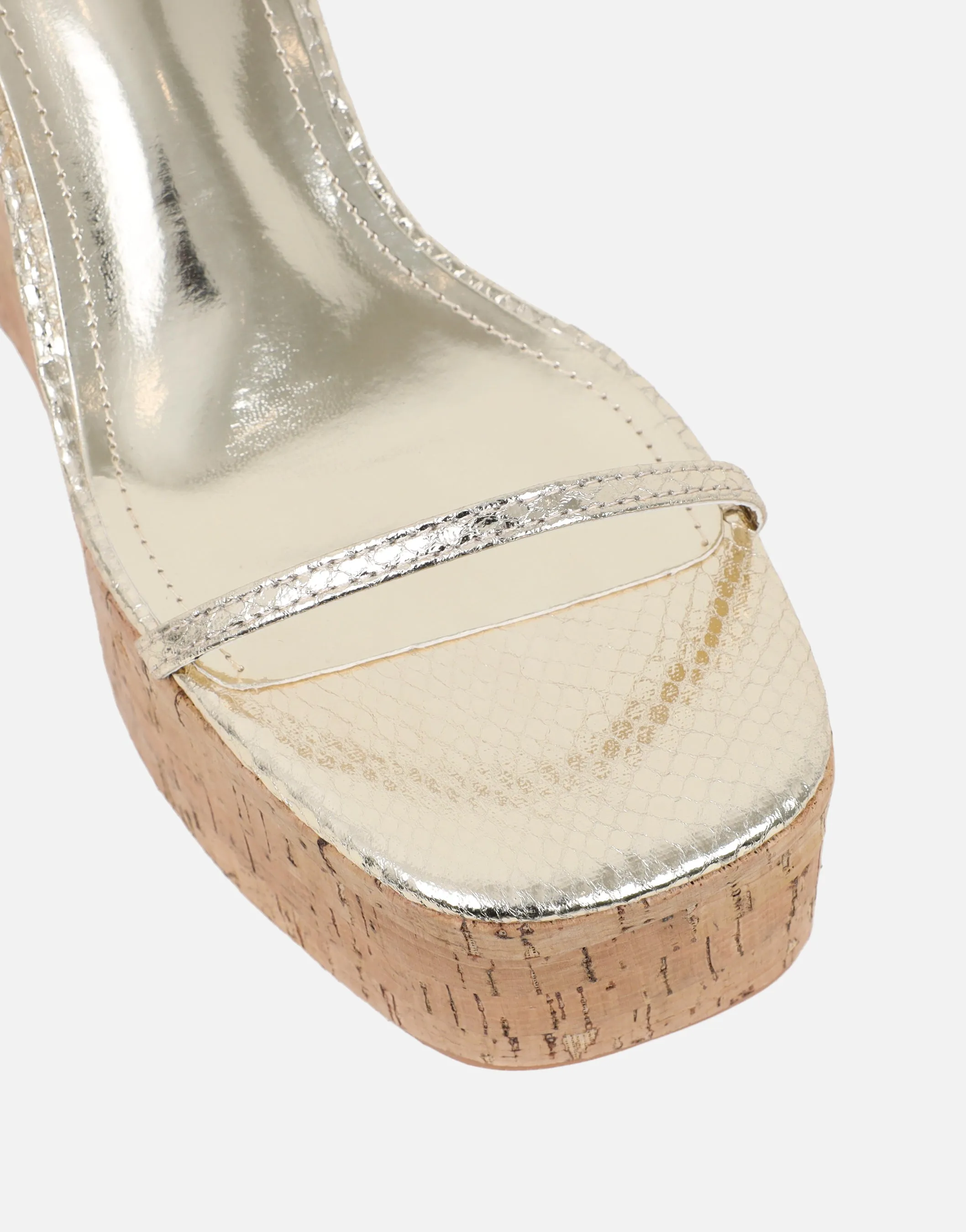 Kitty Gold Snake Wedge Heeled Sandals sold by Simmi London product image thumbnail 4