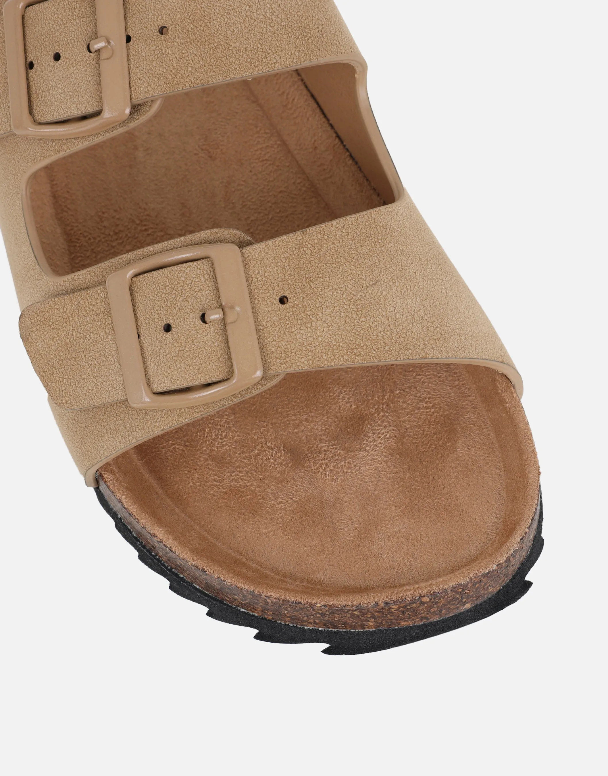 Manny Taupe Slip On Footbed Flat Sandals sold by Simmi London product image thumbnail 4