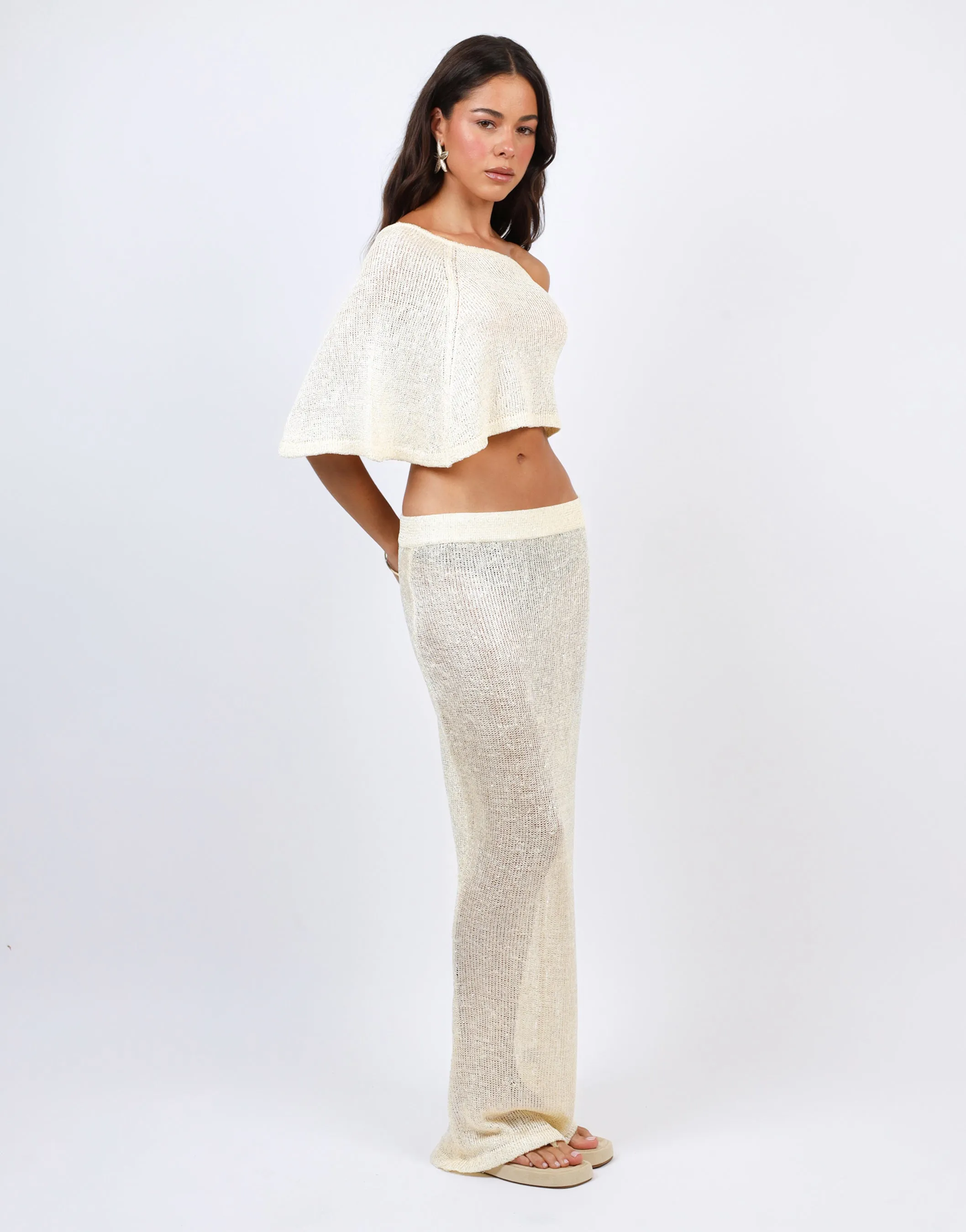 Toulon Sequin Drape Beach Top In Yellow sold by Simmi London product image thumbnail 2