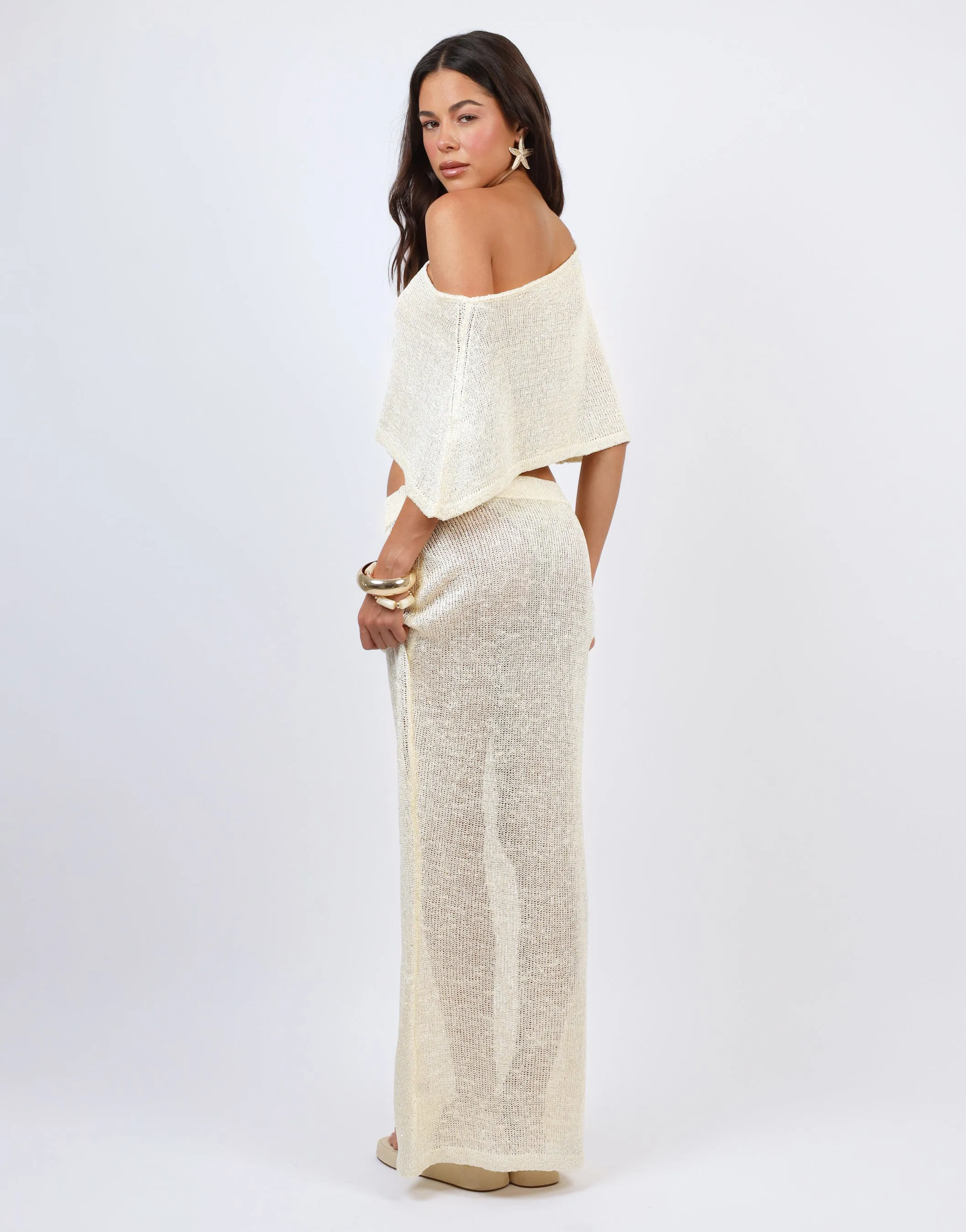 Toulon Sequin Drape Beach Top In Yellow sold by Simmi London product image thumbnail 3