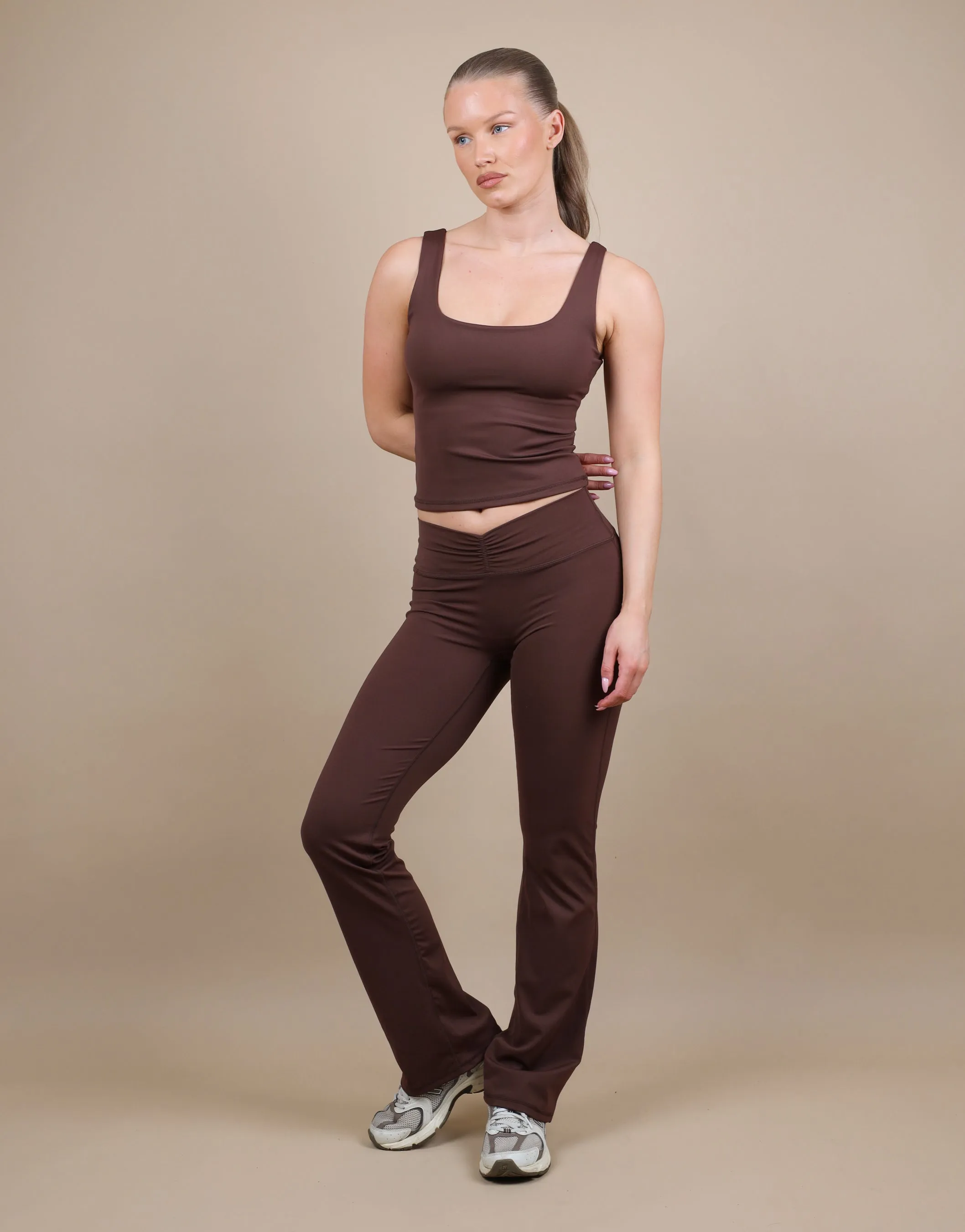 Rhea Square Neck Tank Top In Brown sold by Simmi London product image thumbnail 2