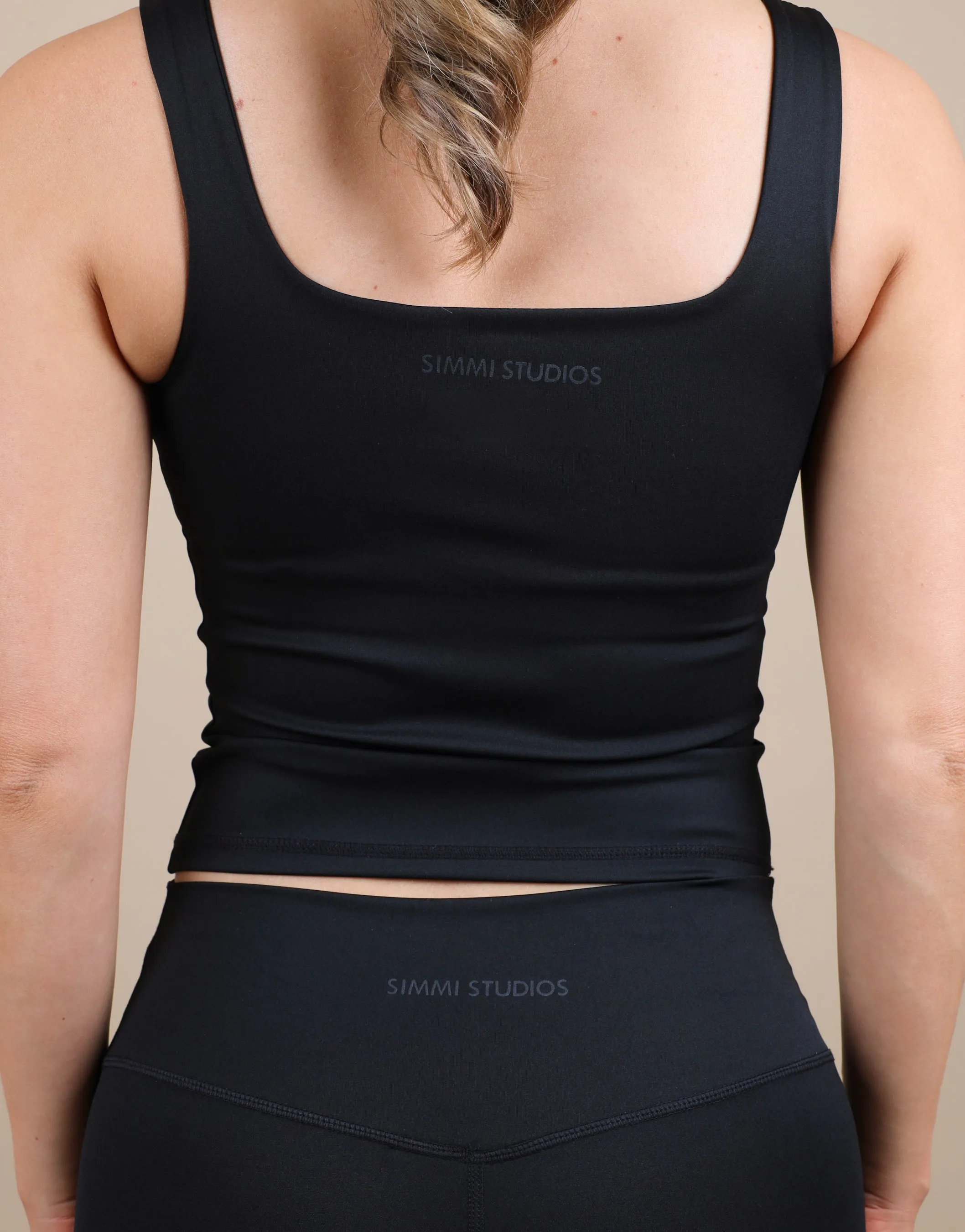 Rhea Square Neck Tank Top In Black sold by Simmi London product image thumbnail 5