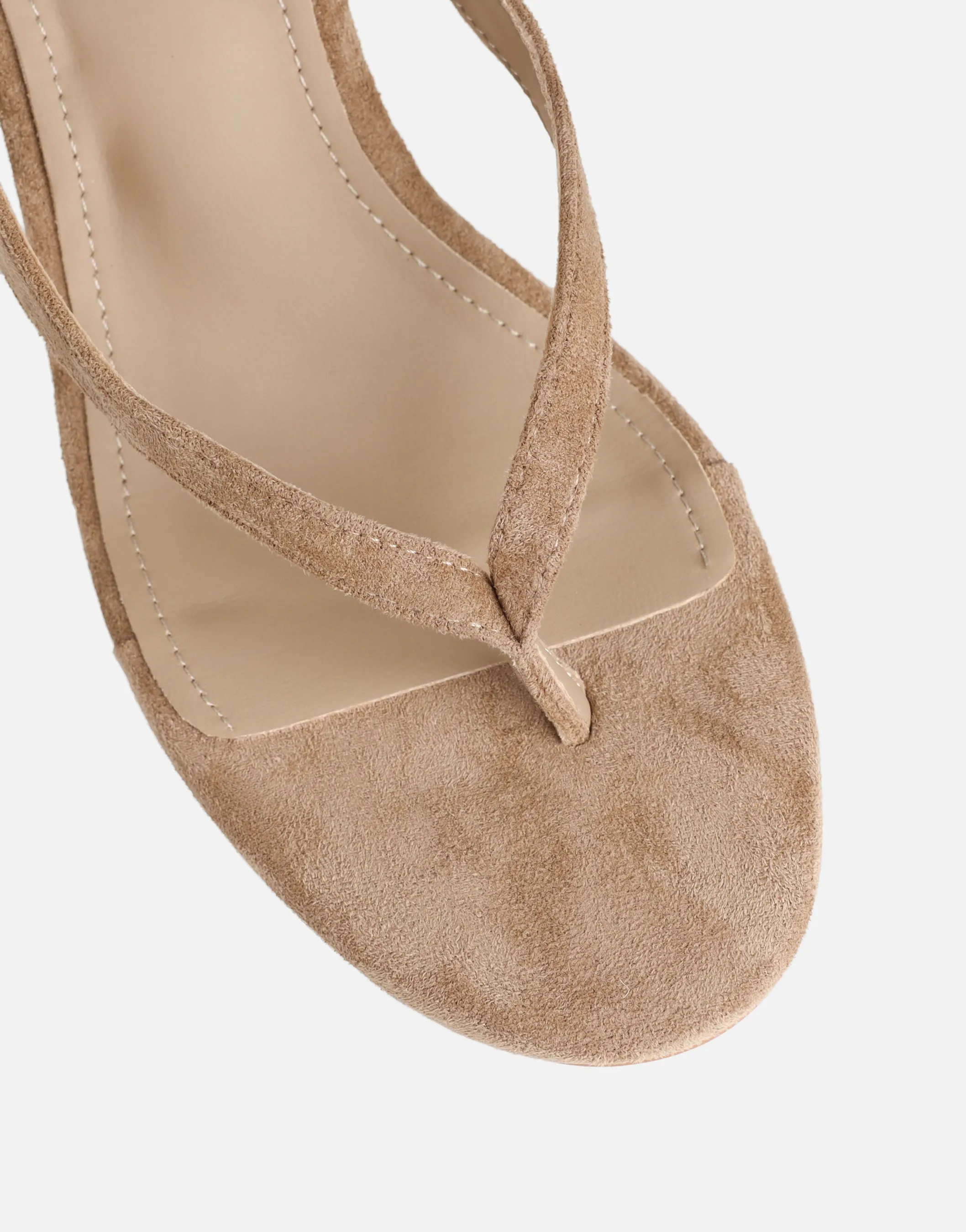 Immy Dark Beige Suede Toe Post Wedge Sandals sold by Simmi London product image thumbnail 4