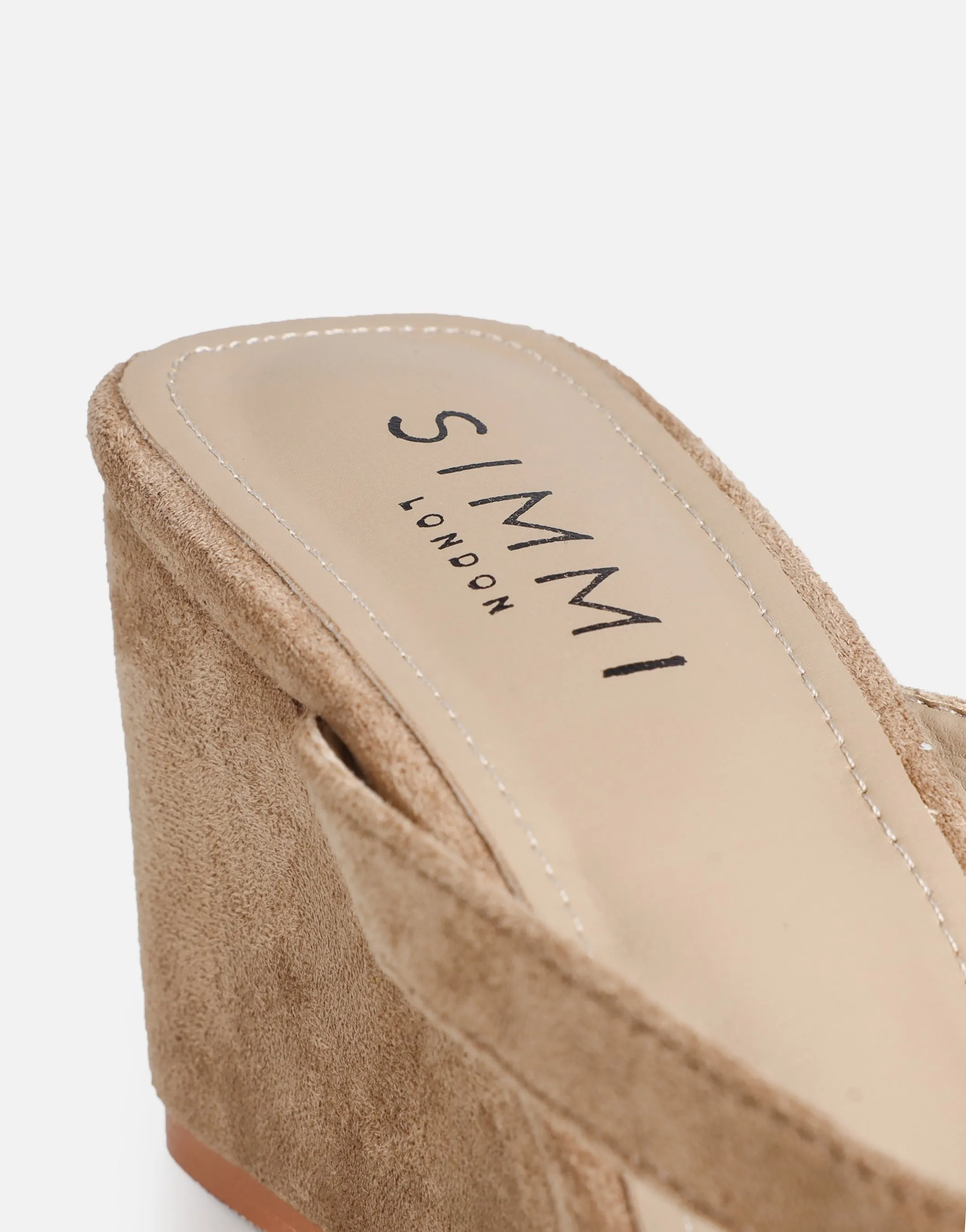 Immy Dark Beige Suede Toe Post Wedge Sandals sold by Simmi London product image thumbnail 3