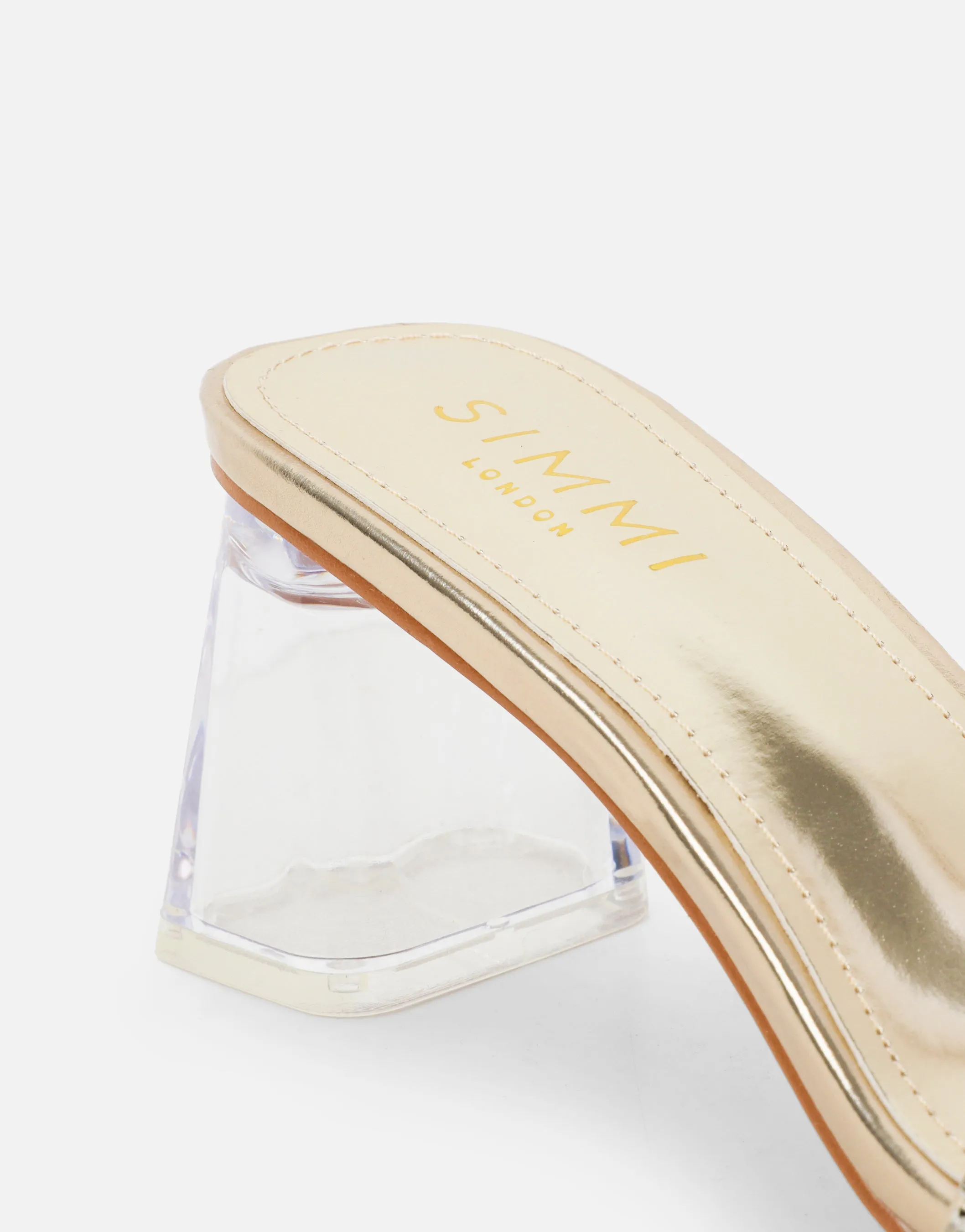 Zeena Gold Metalic Clear Diamante Mules sold by Simmi London product image thumbnail 3