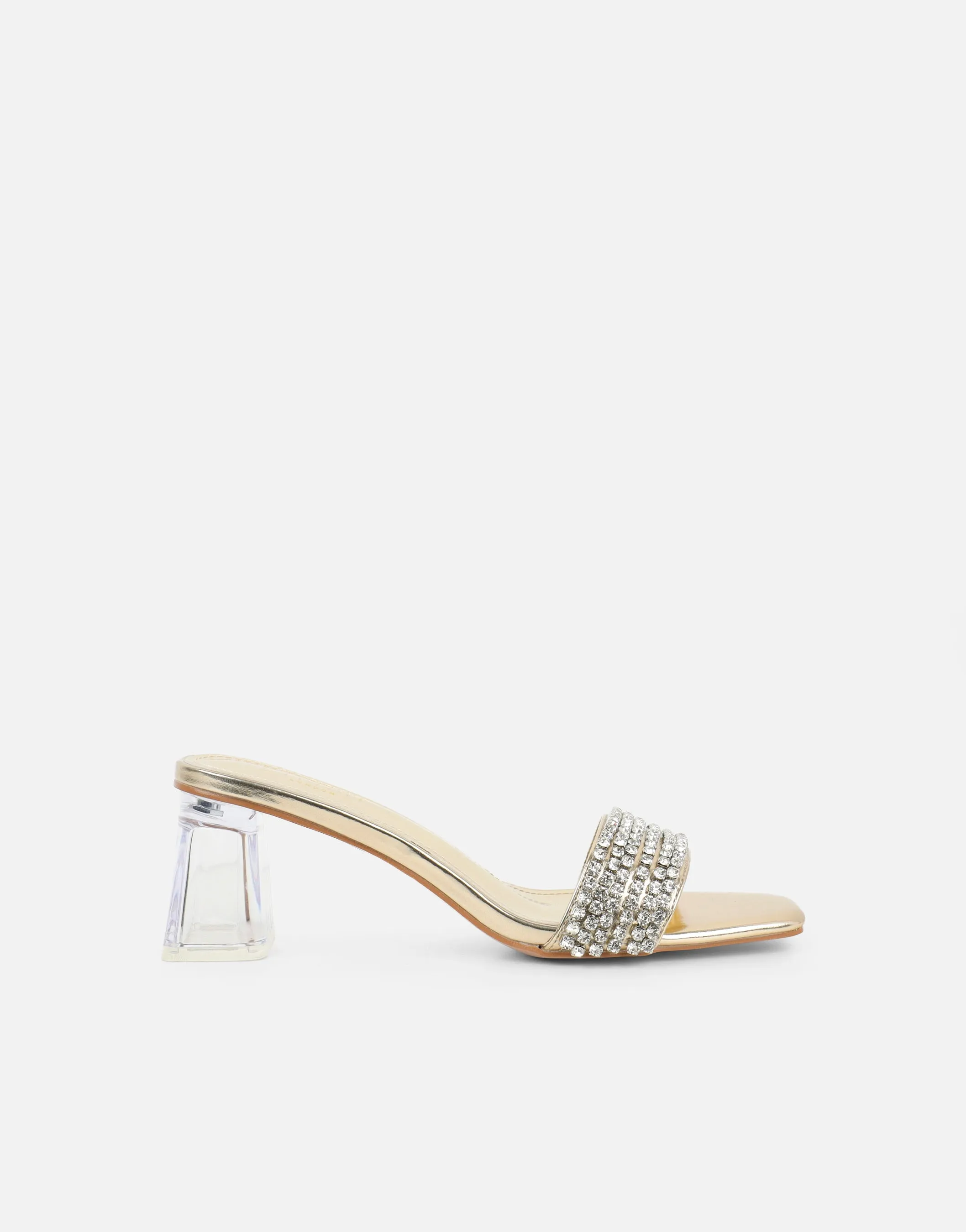 Zeena Gold Metalic Clear Diamante Mules sold by Simmi London product image thumbnail 2