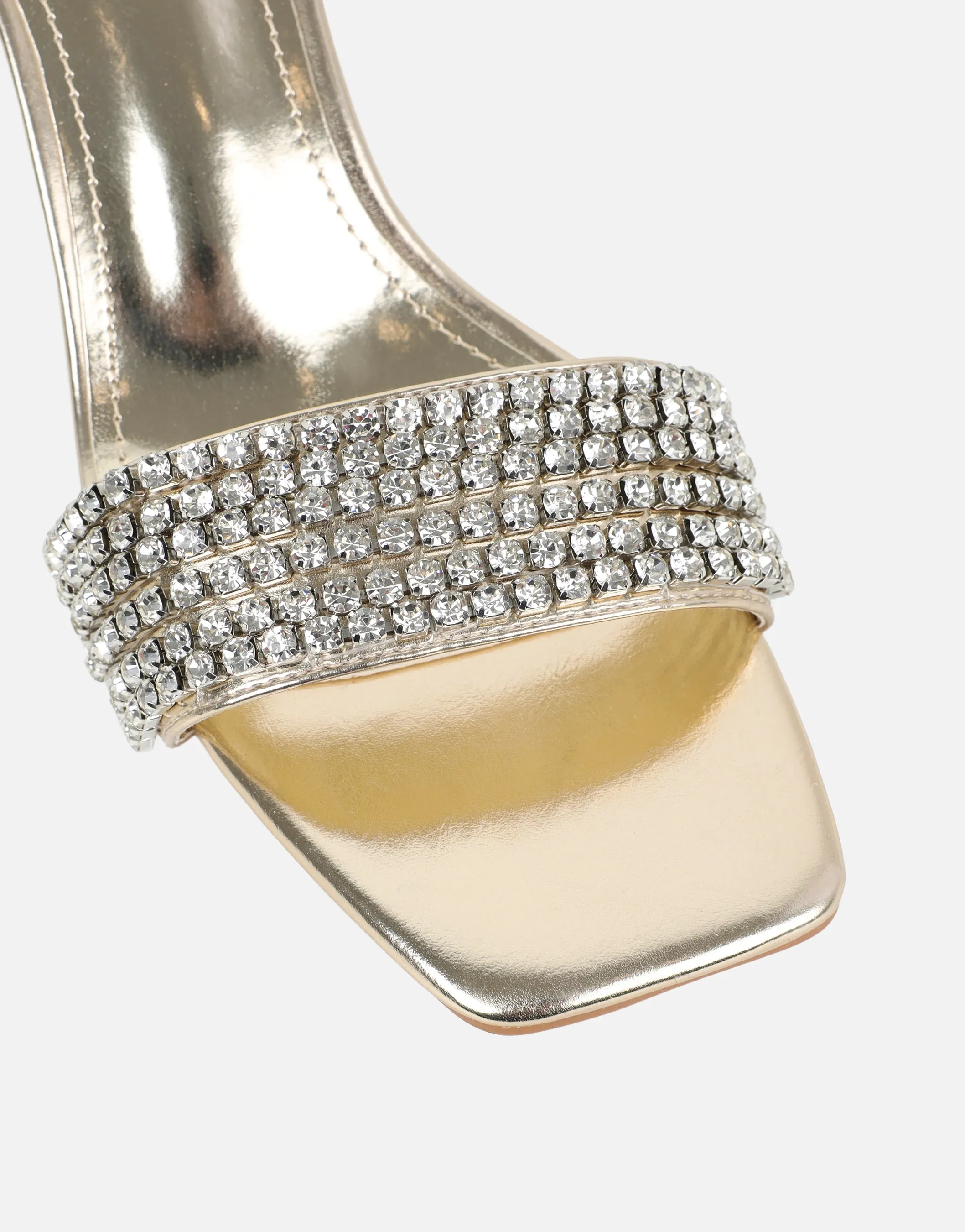 Zeena Gold Metalic Clear Diamante Mules sold by Simmi London product image thumbnail 4