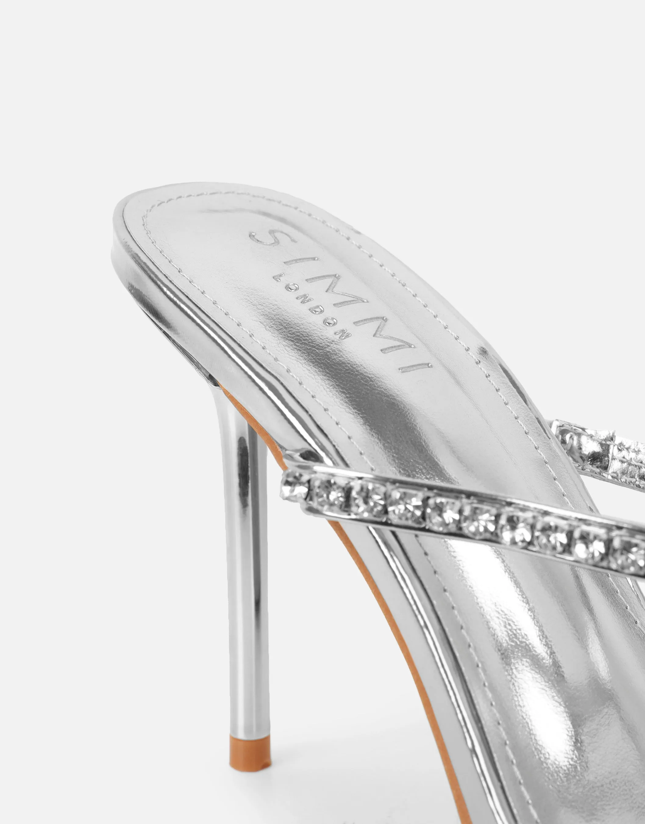 Carnie Silver Mirror Mules sold by Simmi London product image thumbnail 3