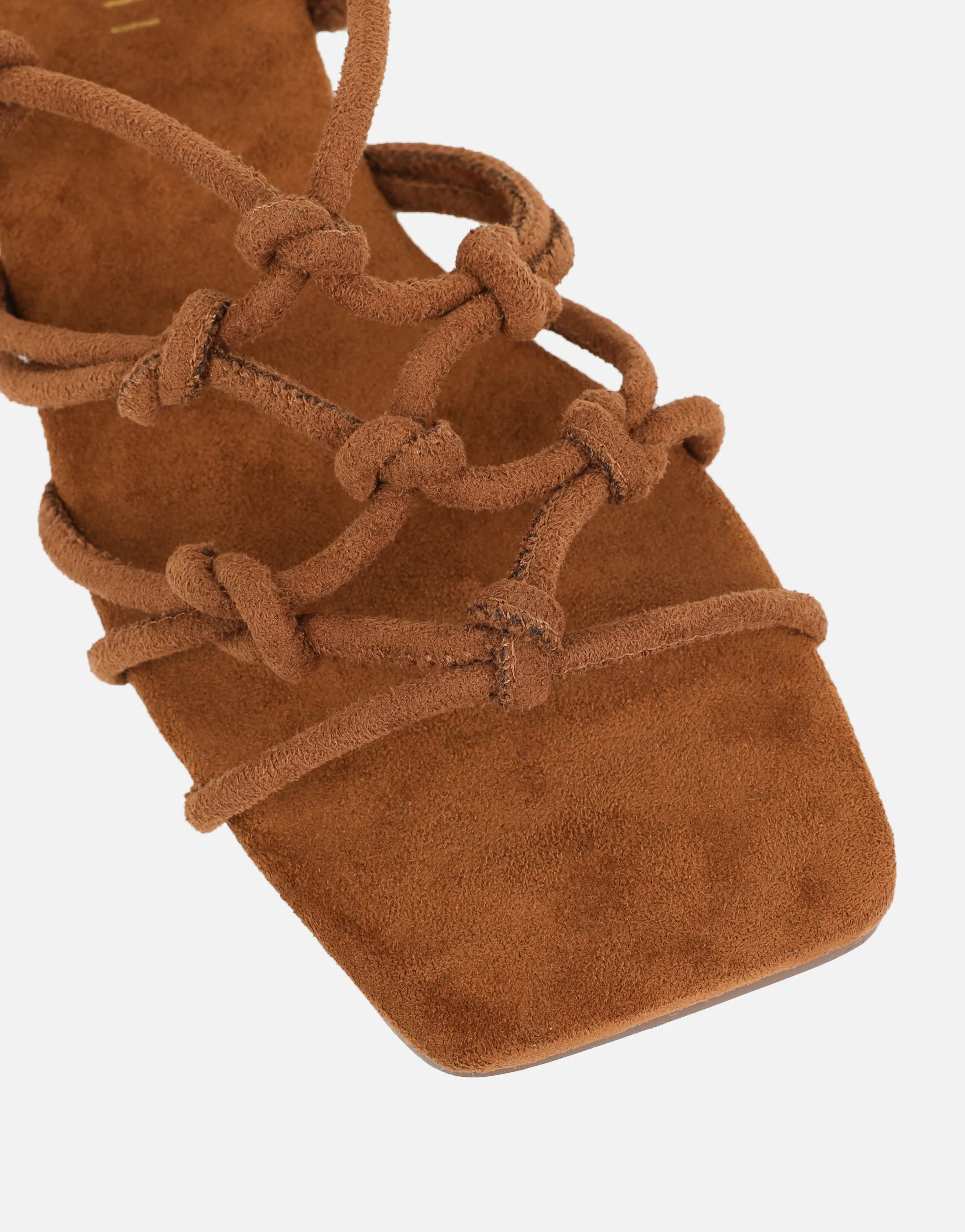 Clea Tan Suede Rope Tie Up Sandals sold by Simmi London product image thumbnail 4