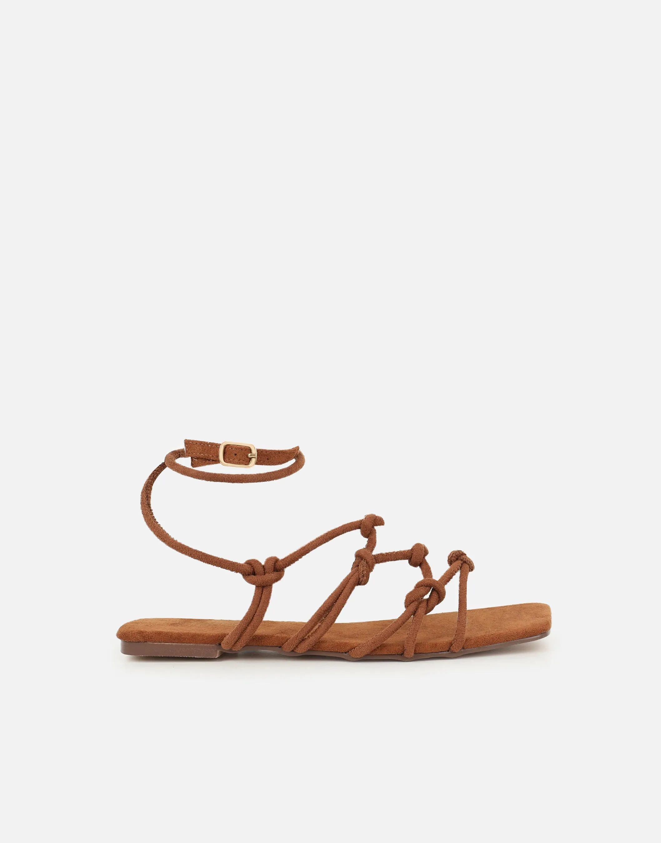 Clea Tan Suede Rope Tie Up Sandals sold by Simmi London product image thumbnail 2