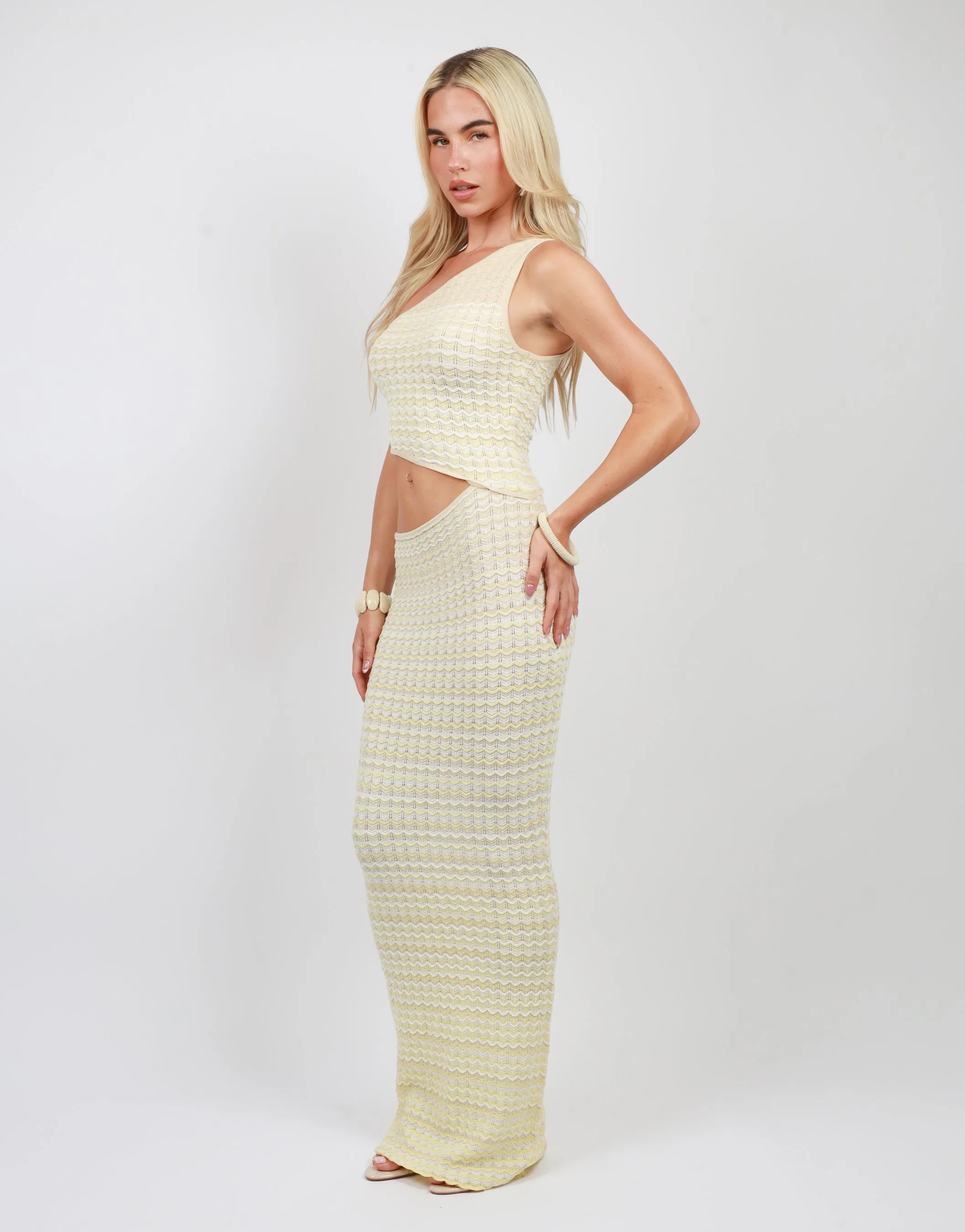 Thalia Cut Out Maxi Dress In Yellow sold by Simmi London product image thumbnail 4