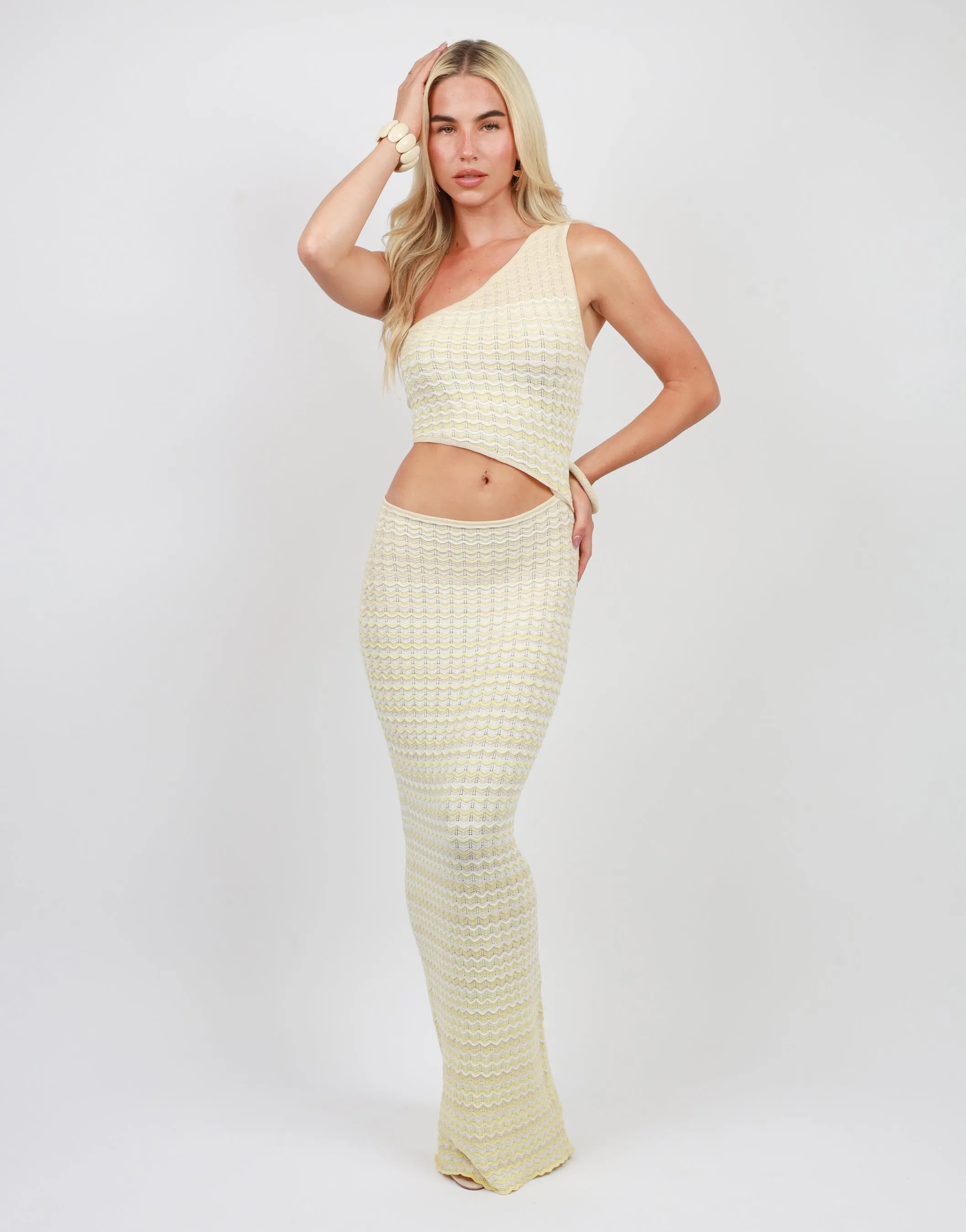 Thalia Cut Out Maxi Dress In Yellow sold by Simmi London product image thumbnail 3