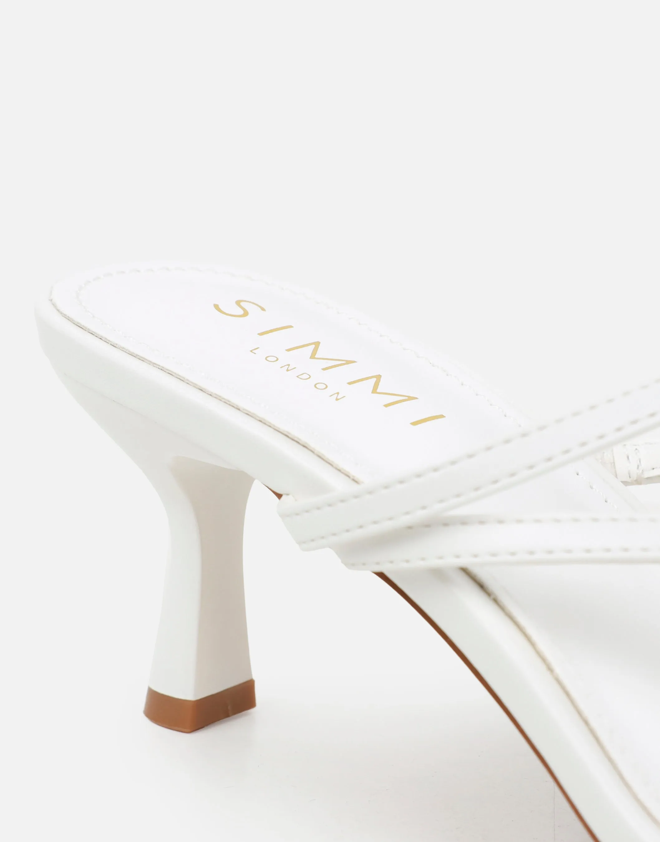 Jenna White Toe Post Mules sold by Simmi London product image thumbnail 3