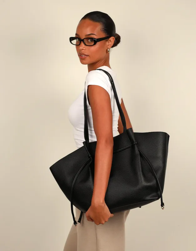Sorayae Black PU Handbag made by Simmi London
