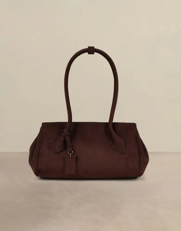 Calanthe Brown Suede Handbag made by Simmi London