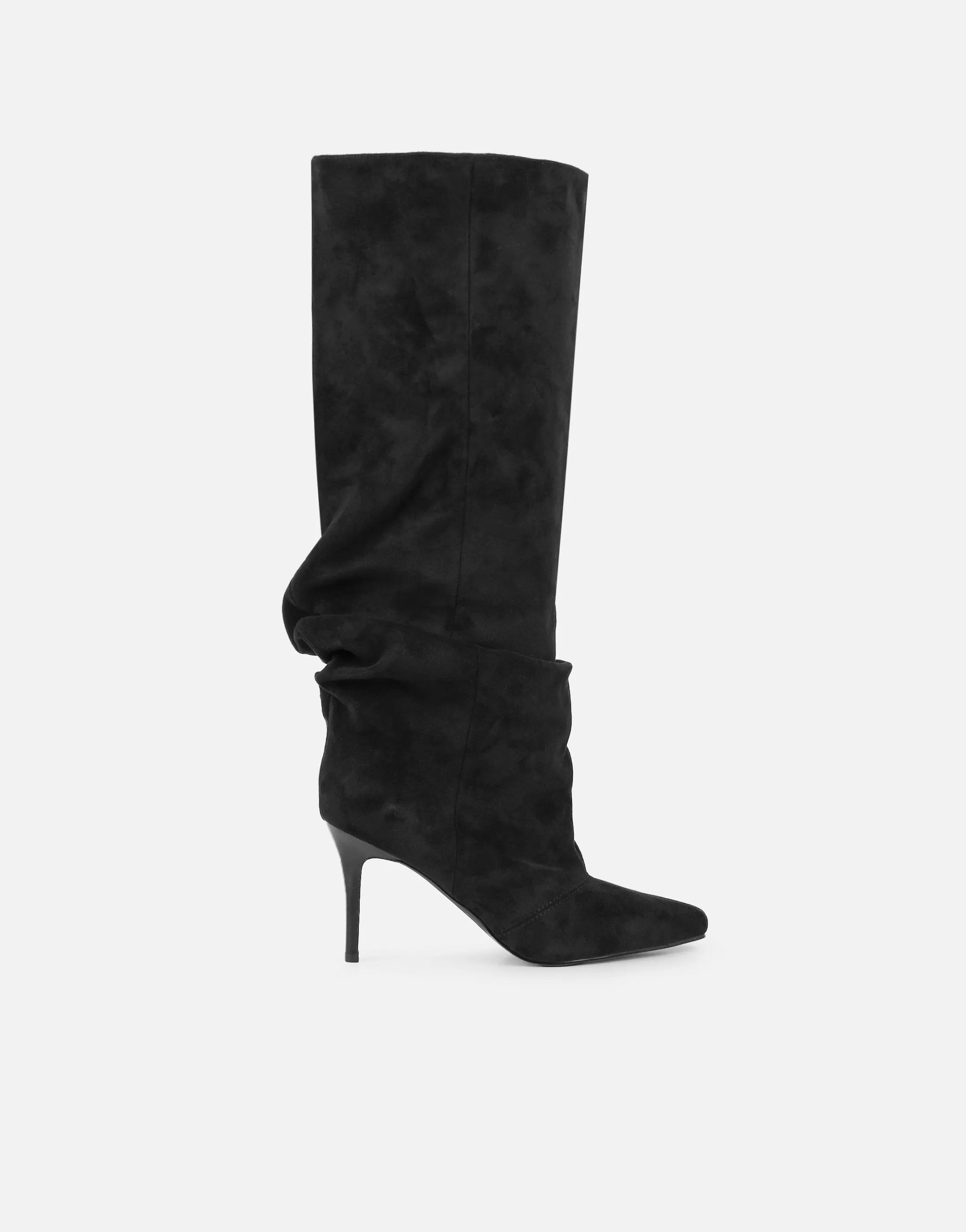 Reece Black Suedette Ruched Boots sold by Simmi London product image thumbnail 2