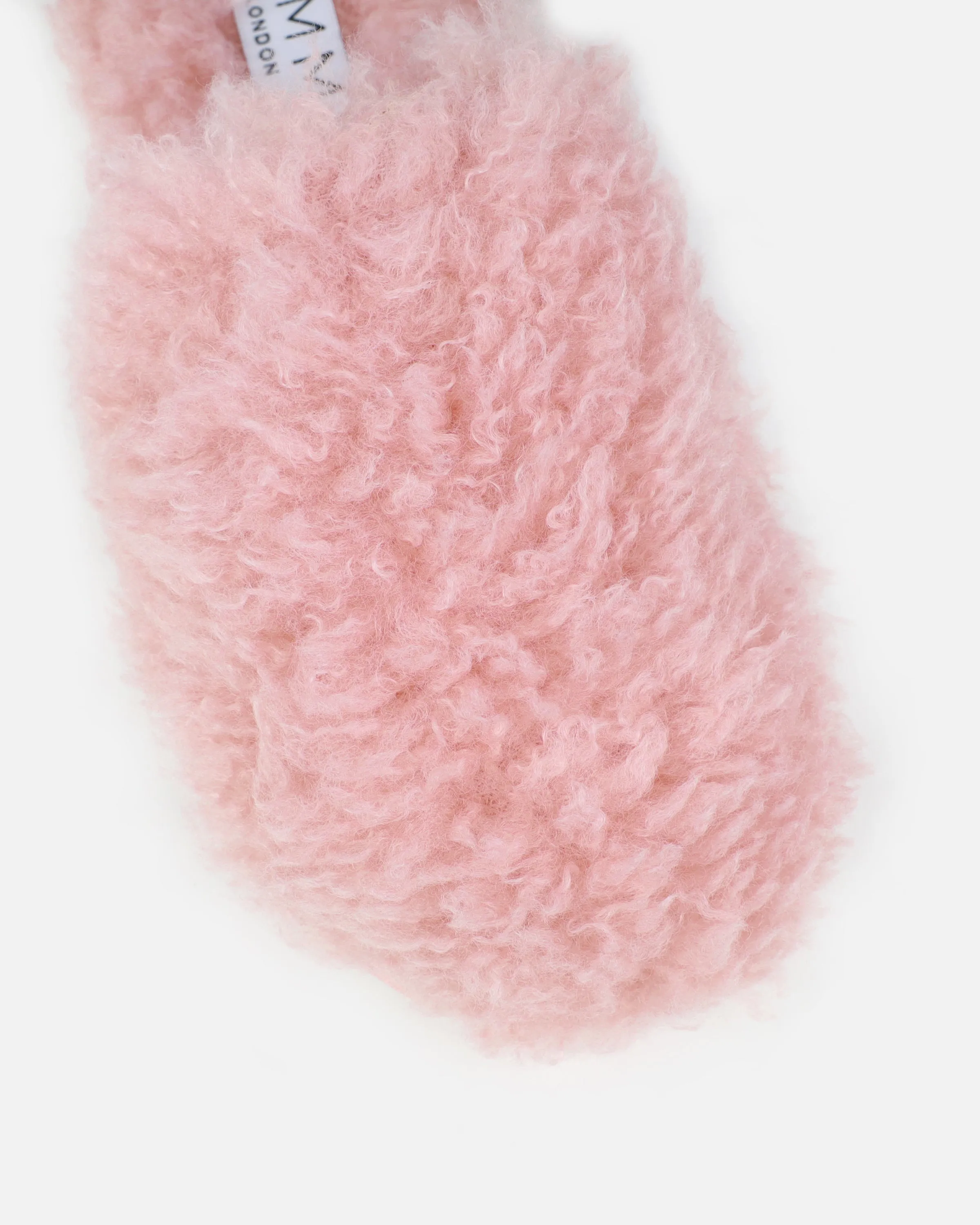 Floof Light Pink Curly Faux Fur Slippers sold by Simmi London product image thumbnail 4