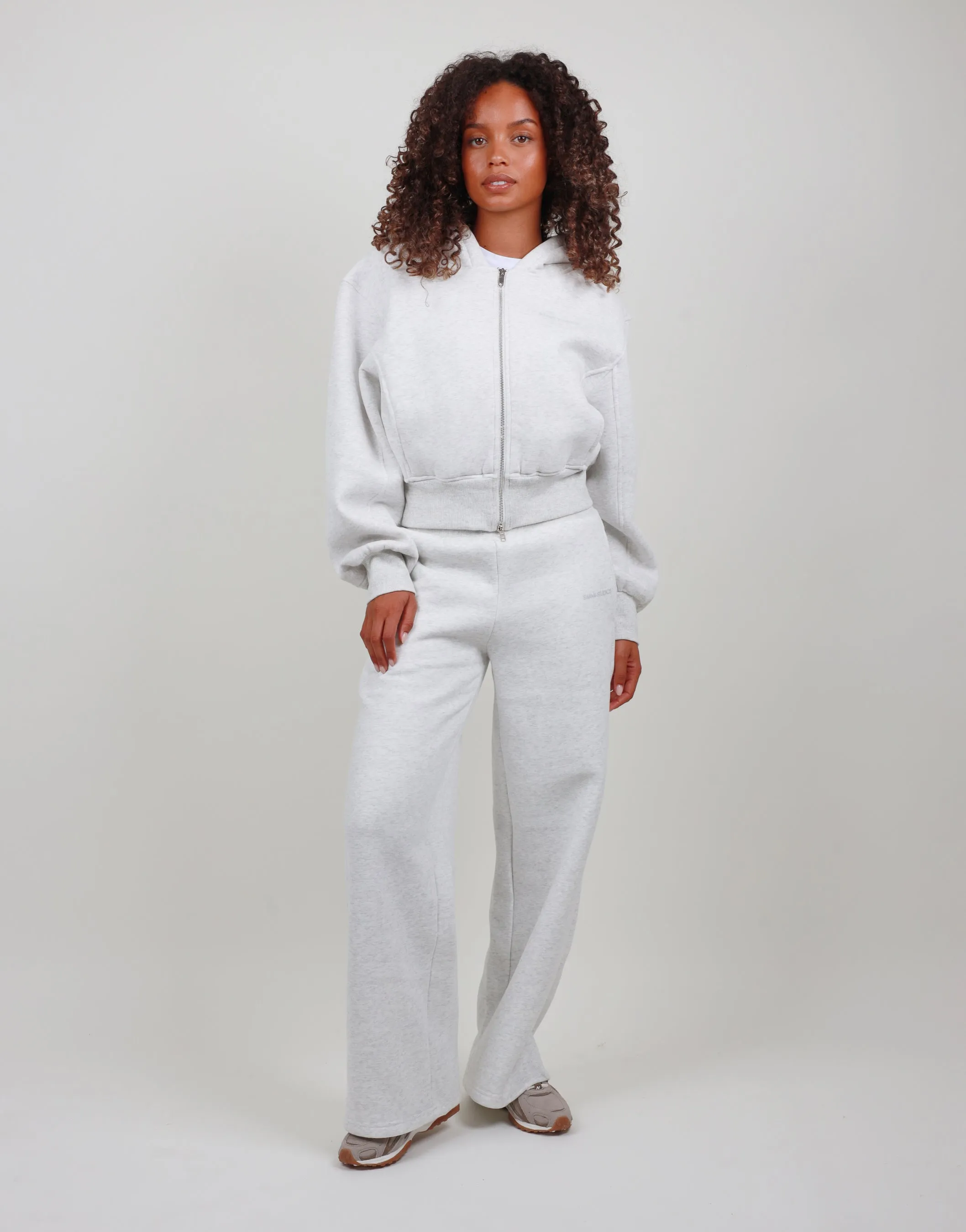 Amalia Zip Hoodie in white marl sold by Simmi London product image thumbnail 5