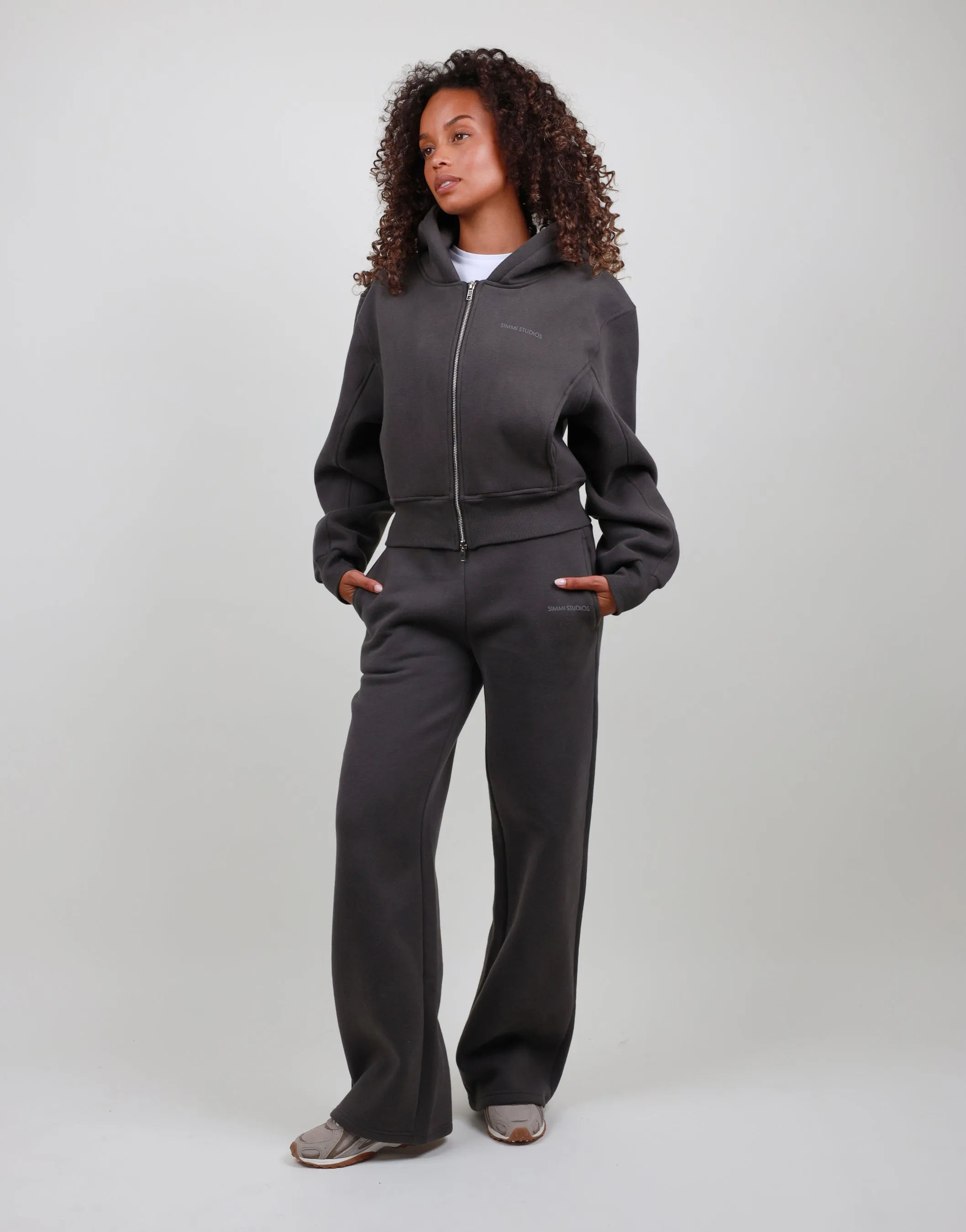 Amalia Zip Hoodie in Dark Grey sold by Simmi London product image thumbnail 4