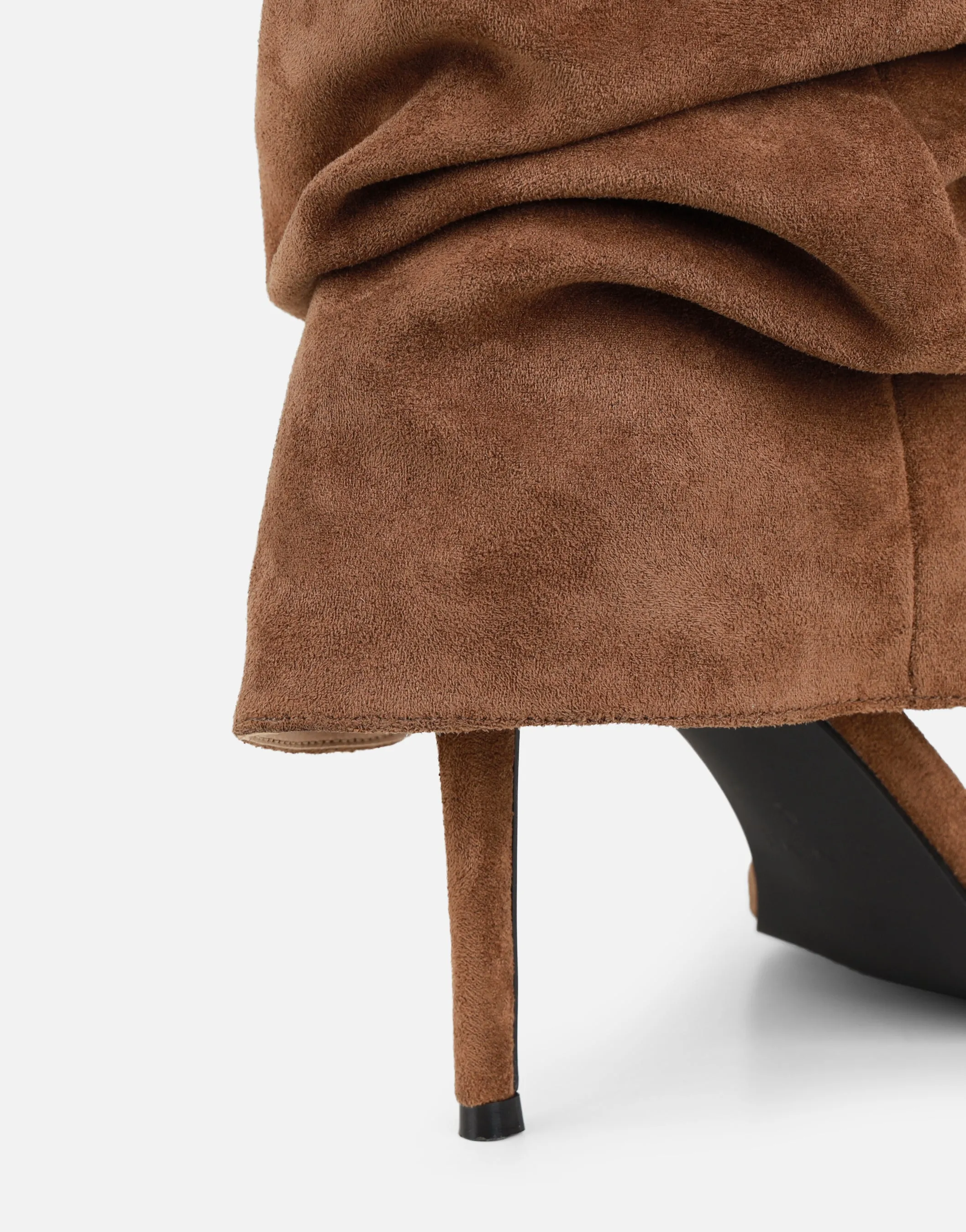 Conon Beige Suedette Ruched Knee High Boots sold by Simmi London product image thumbnail 4