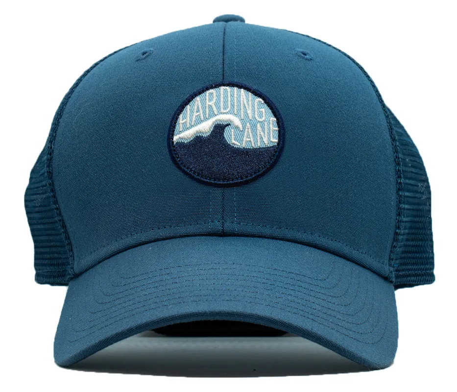 Wave Trucker Hat - Recycled Faded Navy made by Harding Lane