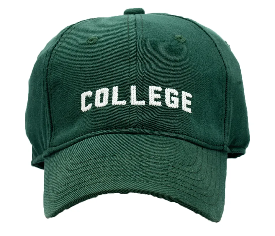 College Baseball Hat - Tee Green made by Harding Lane