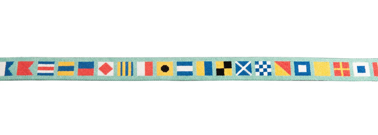 Nautical Flag Needlepoint Belt - Mint sold by Harding Lane product image thumbnail 2