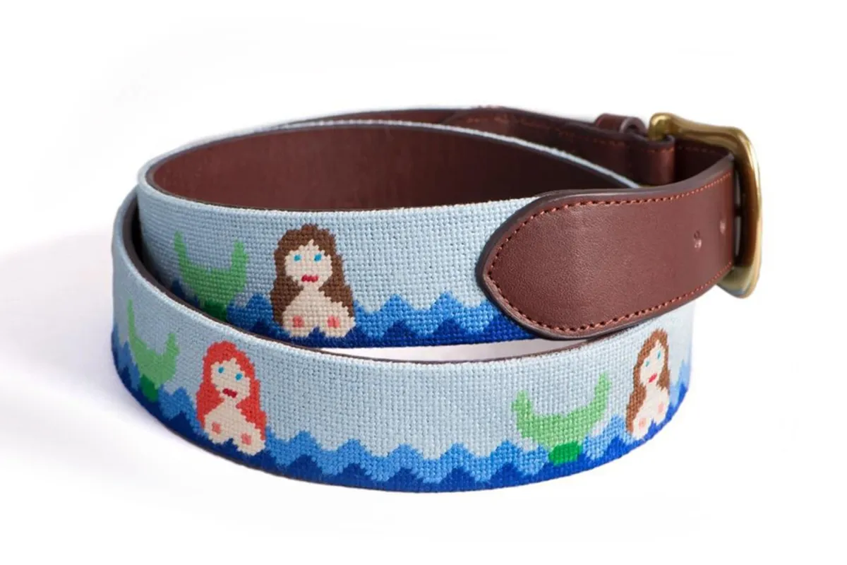 Mermaids Needlepoint Belt - Multi made by Harding Lane