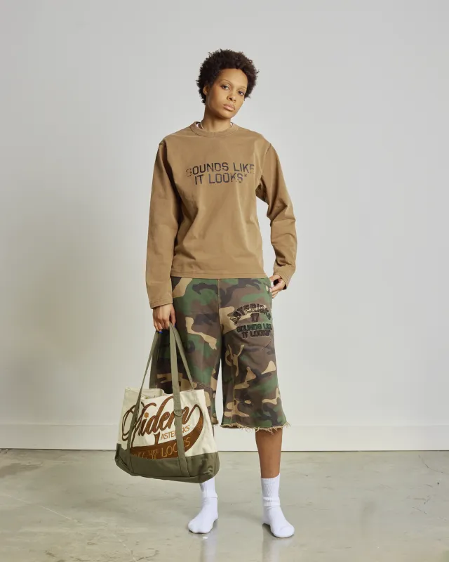 Frayed Slogan Long-Sleeve Shirt made by Adidem Asterisks