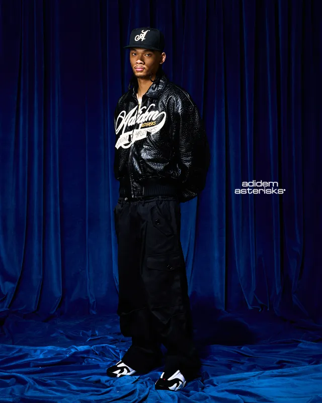 Crocodile Cursive Leather Bomber sold by Adidem Asterisks