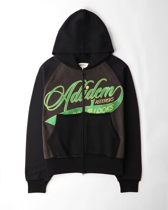 Chainstitch Ribbon Hoodie - Black & Green sold by Adidem Asterisks