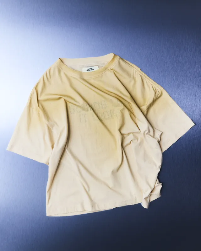 Mud-Wash Frayed Slogan Short-Sleeve Shirt made by Adidem Asterisks