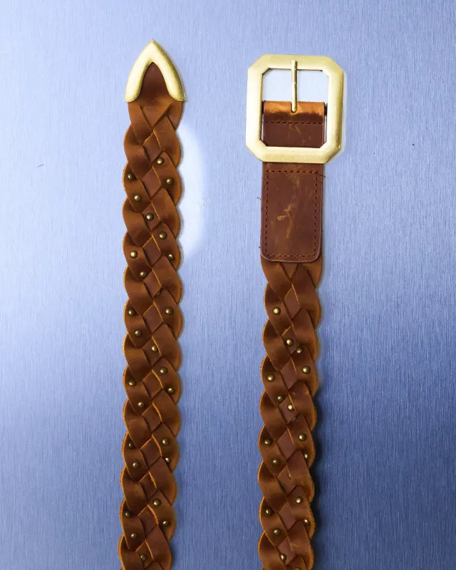 Weave Studded Leather Belt made by Adidem Asterisks