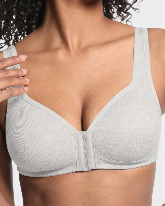 Easy-On Front Closure Wireless Support Bra sold by She Curve