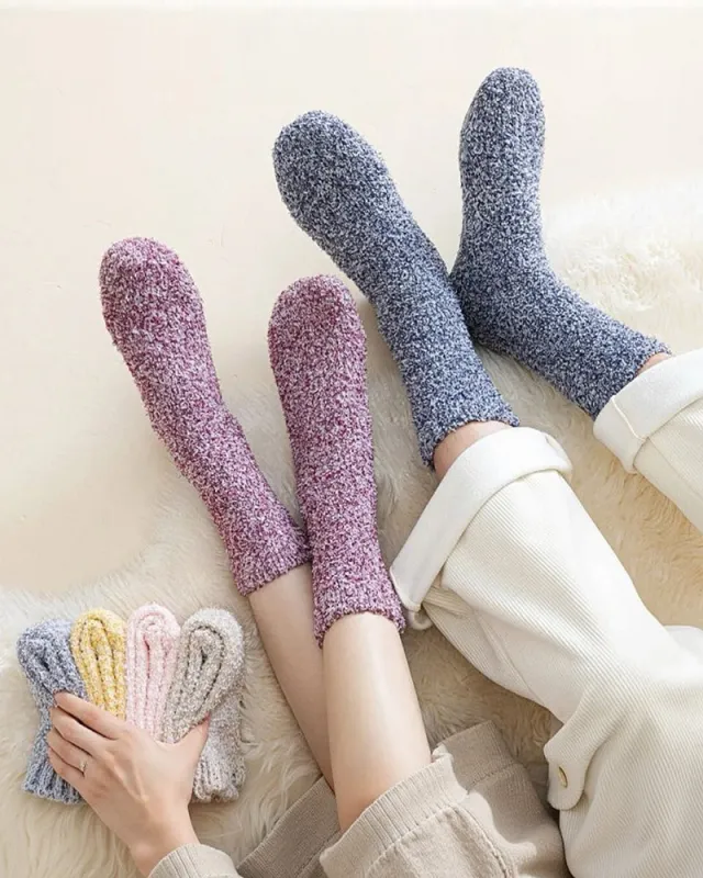 Ultra-Soft Fuzzy Warm Winter Socks (4 Pairs) made by She Curve
