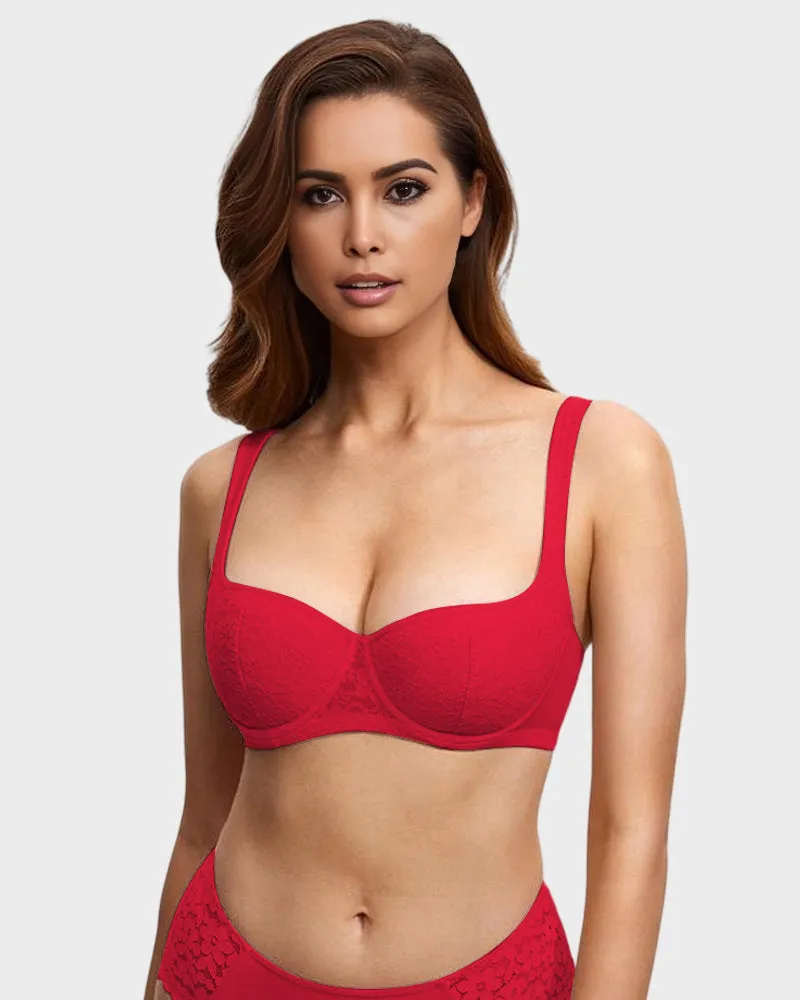 Lace Demi Underwire Balconette Bra sold by She Curve product image thumbnail 5