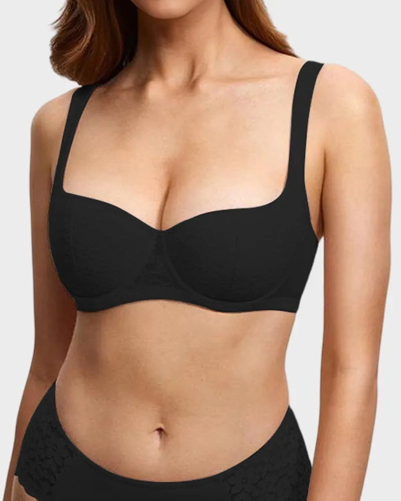 Lace Demi Underwire Balconette Bra sold by She Curve product image thumbnail 3